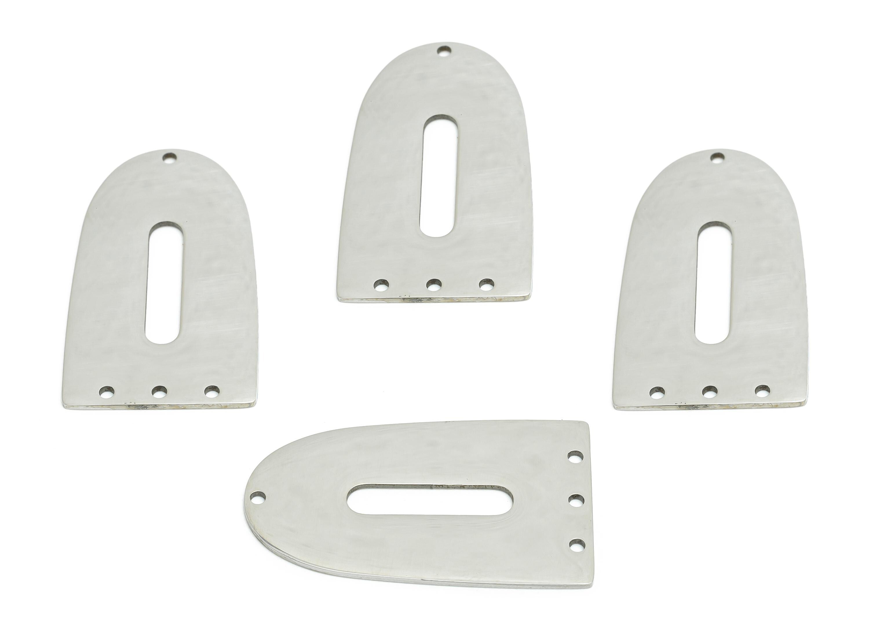 Steel Domed Connector - Flat Modern Connector Plate For Jewelry Making - Stainless Steel Multi-Hole Connector Pendant - 35x20x0.9mm - SS2521 - DOMEDBAZAAR
