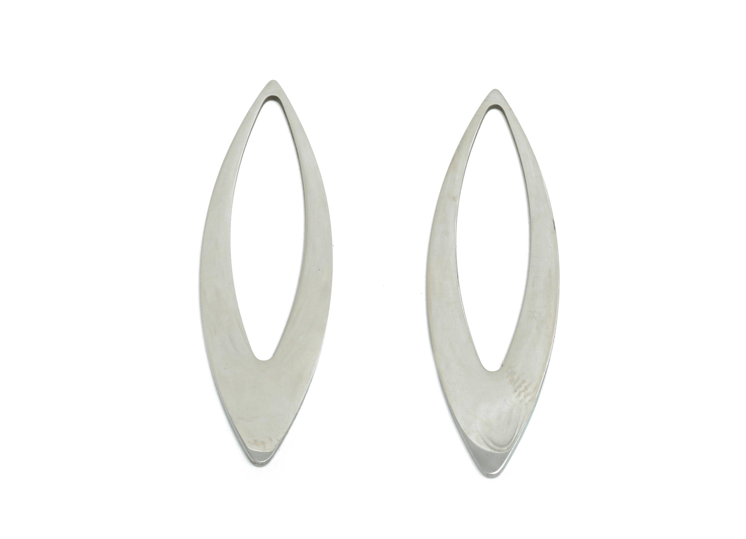 Steel Marquise Pendant - Customizable Geometry Charm for Necklace - Sleek Hollow Marquise Pendant for Crafting - 41x12x0.98mm - SS2285 - DOMEDBAZAAR