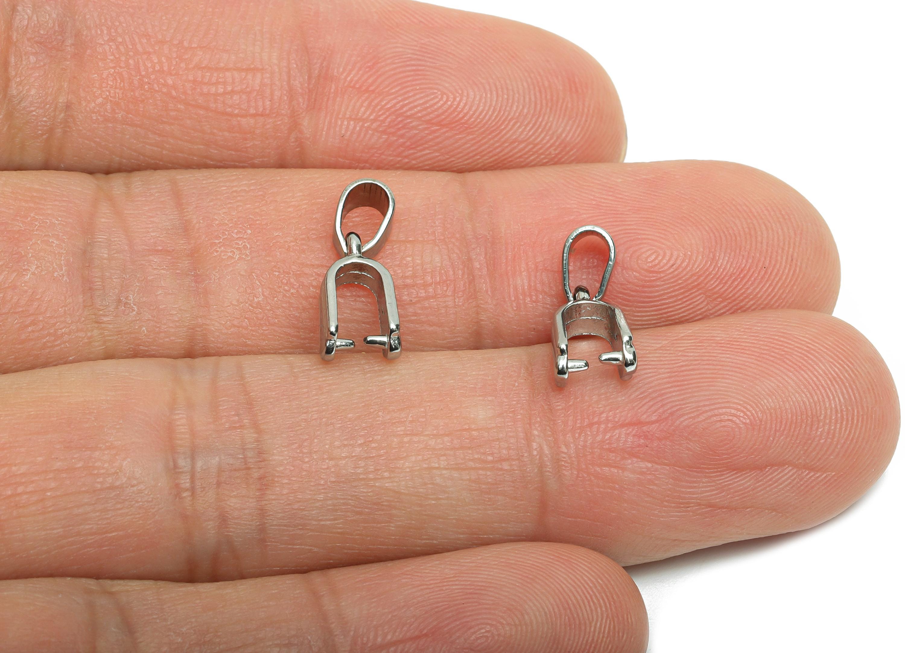 Steel Necklace Connection Buckle - Universal Necklace Buckle - Silver Steel Buckle Clasp - Melon Seed for Necklace - 14.9x5.7x3.8mm - SS2259 - DOMEDBAZAAR