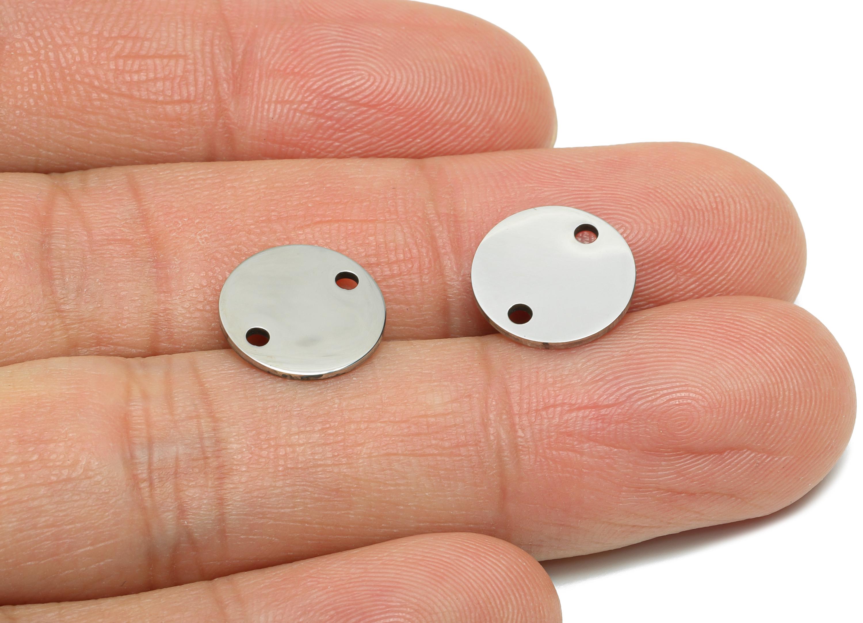 Steel Round Connector - Customizable Flat Round Connector for DIY Jewelry - High-Quality Stainless Steel Coin Connector - 11x11x0.9mm-SS2341 - DOMEDBAZAAR