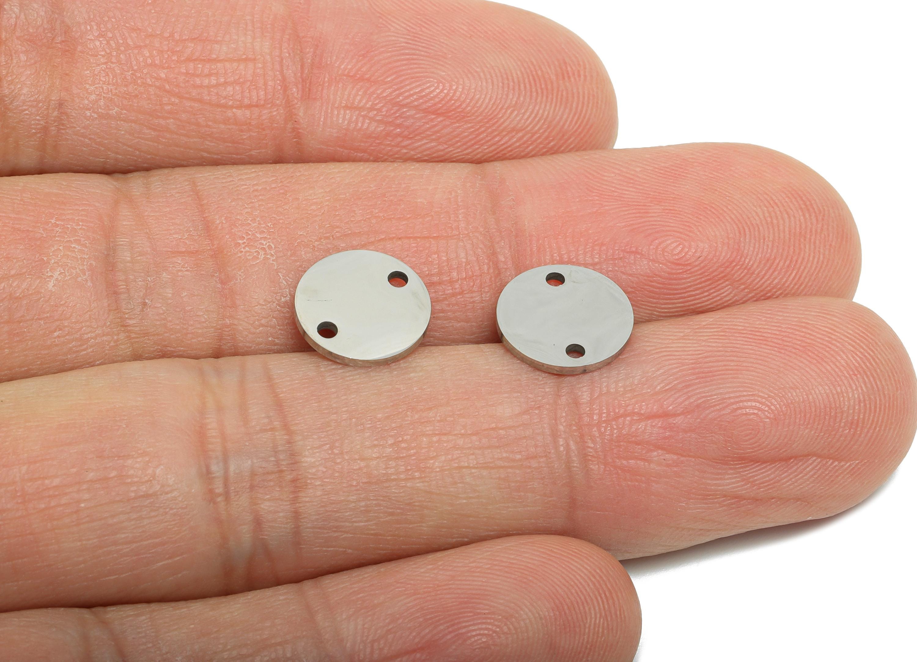 Steel Round Connector - Customizable Tiny Round Connector for DIY Jewelry - High-Quality Stainless Steel Coin Connector - 9x9x0.98mm-SS2327 - DOMEDBAZAAR