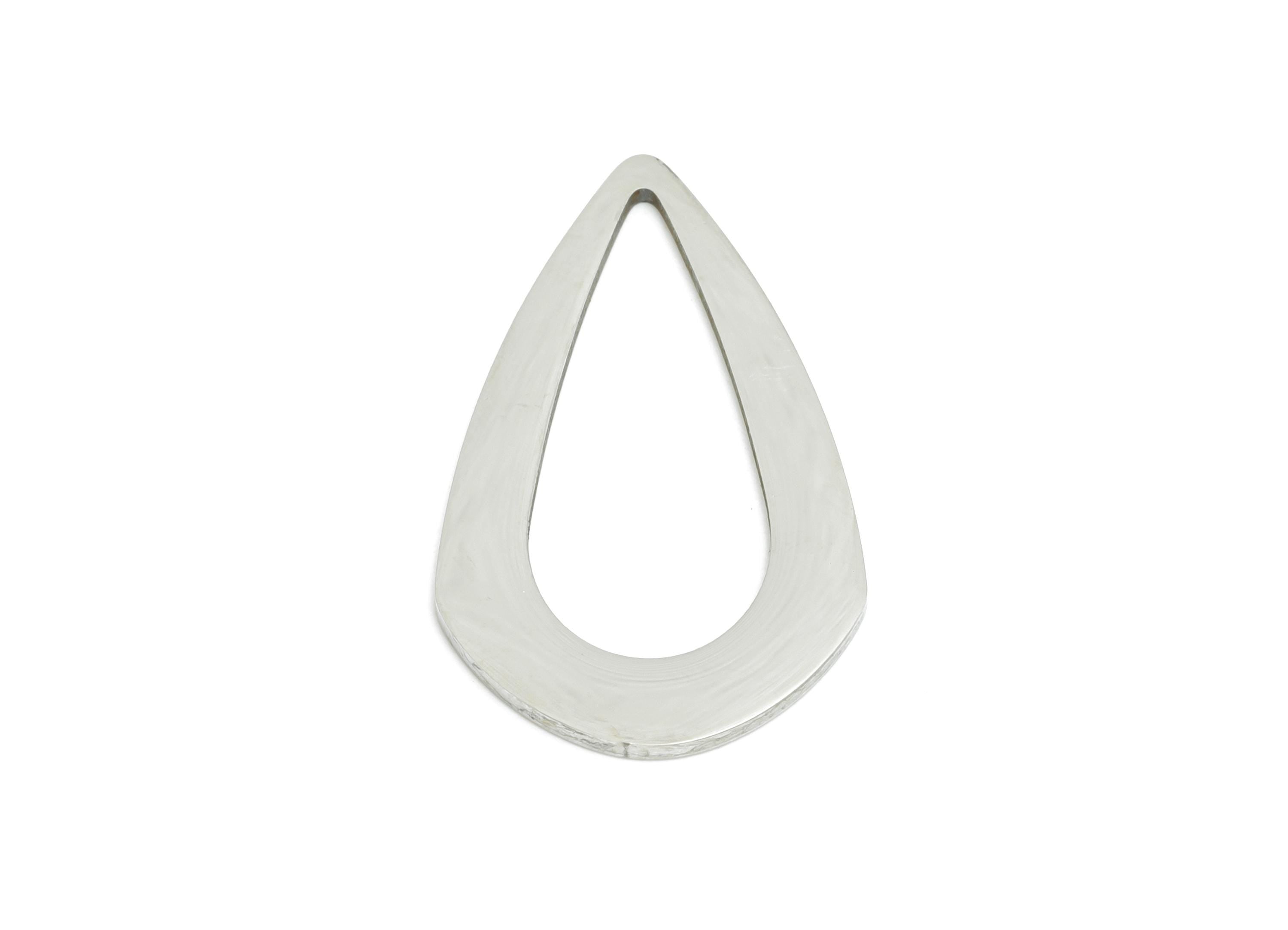 Steel Teardrop Charm - Stainless Steel Drop Charm - Lightweight Modern Geometric Charm - Cutout Charm For DIY Craft - 26x15x0.9mm - SS2289 - DOMEDBAZAAR