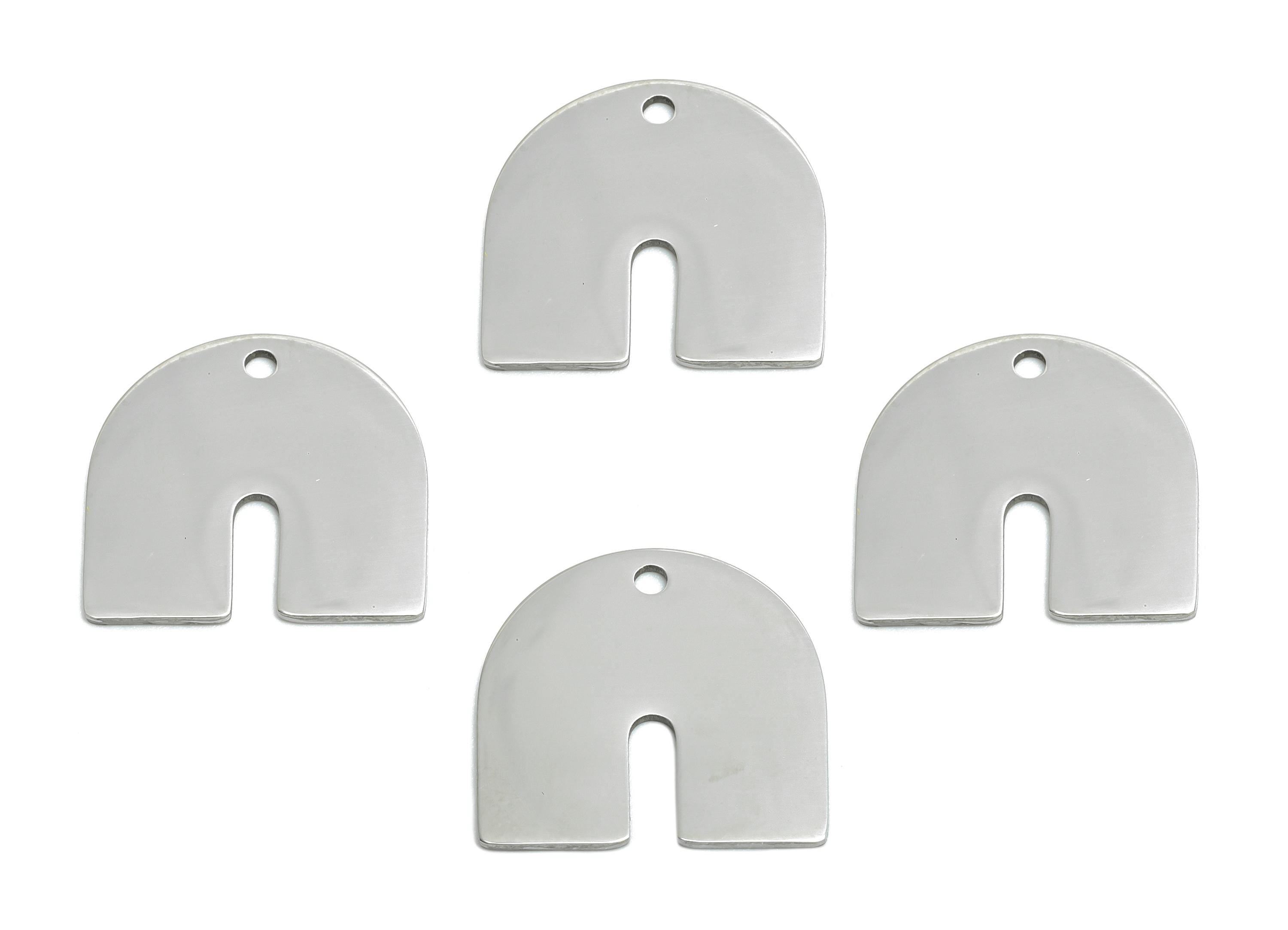 Minimalist Arch Pendant - Stainless Steel Geometry Charm - Boho Modern Jewelry Component - Handmade Jewelry Supplies - 17x16x0.98mm - SS2623 - DOMEDBAZAAR