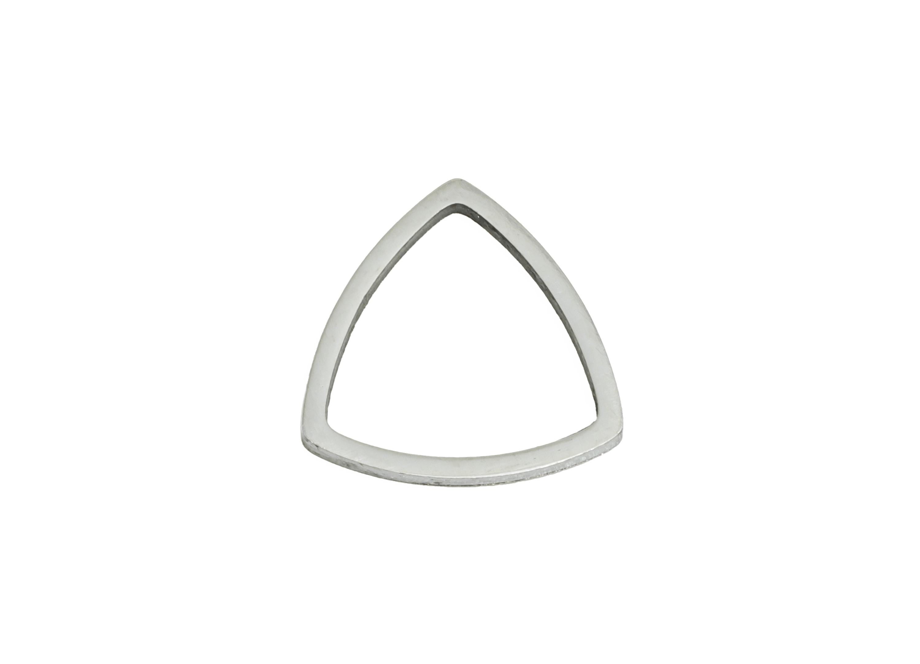 11mm Steel Triangle Ring Earring Charms - Geometric Jewelry Connector for DIY Making - Hollow Metal DIY Jewelry - 11.75x11.4x0.9mm - SS2673