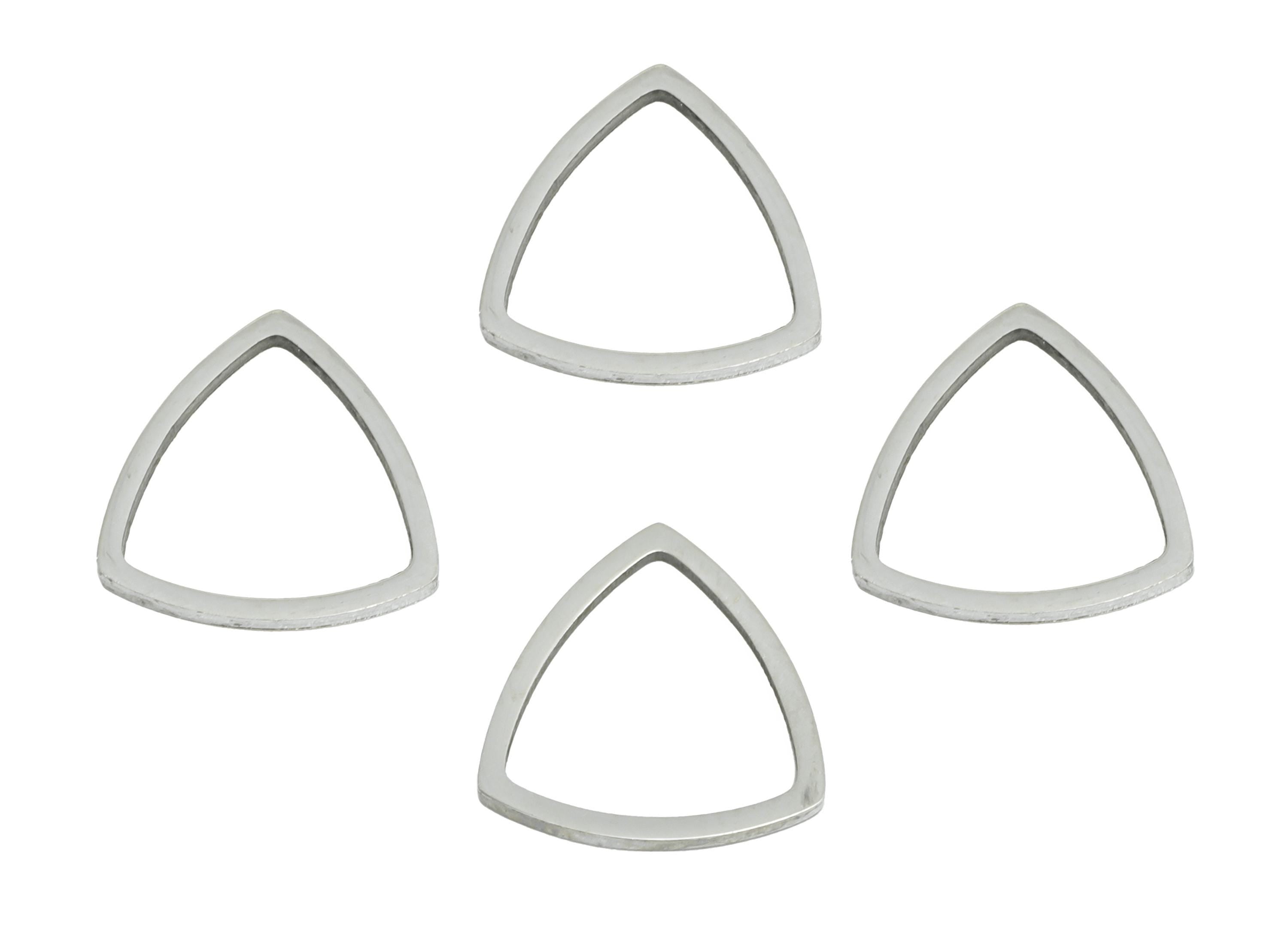 11mm Steel Triangle Ring Earring Charms - Geometric Jewelry Connector for DIY Making - Hollow Metal DIY Jewelry - 11.75x11.4x0.9mm - SS2673
