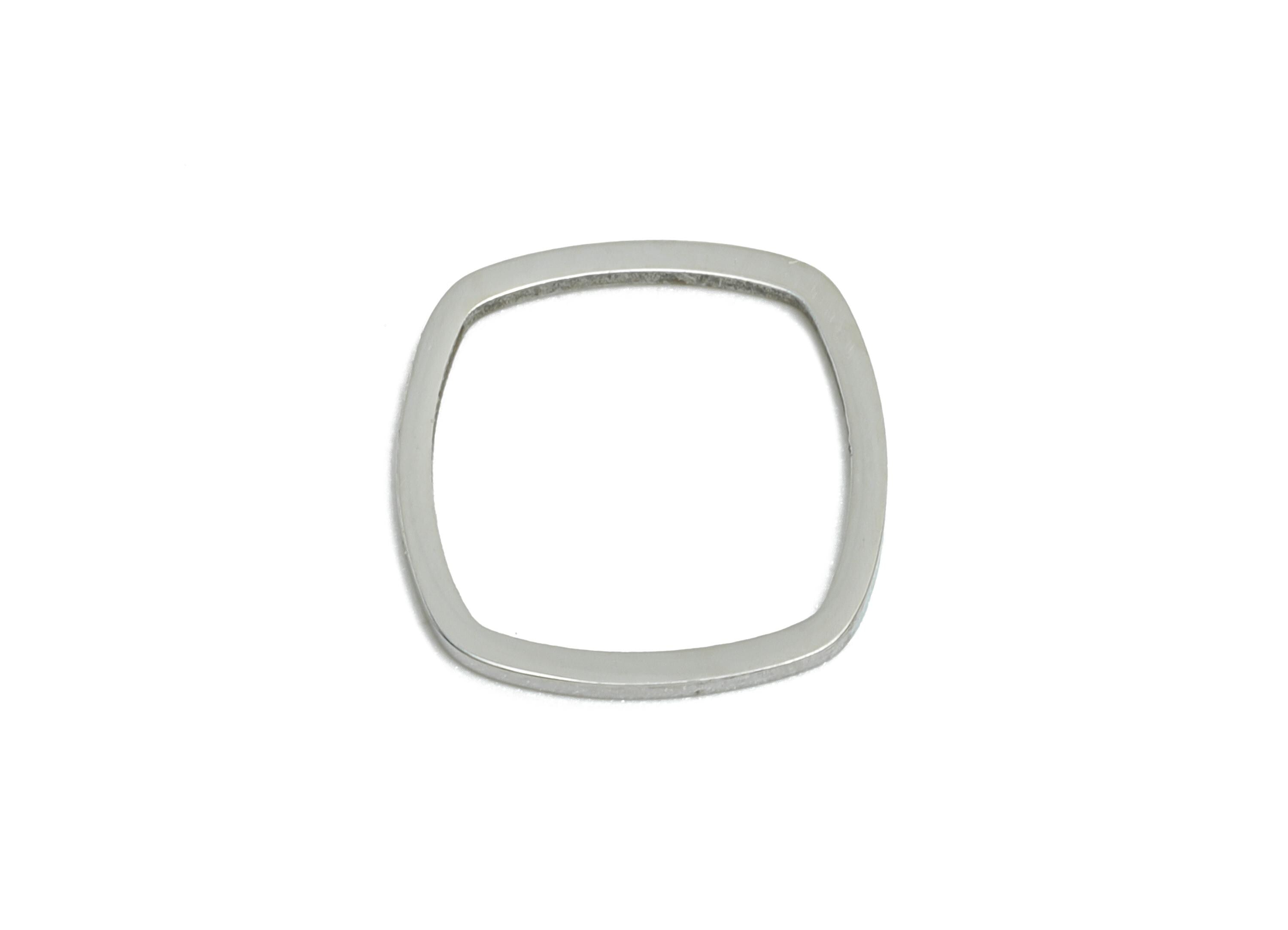 11mm Steel Square Ring Earring Charm - Geometric Jewelry Connector for DIY Making - Hollow Square Jewelry Charm - 11.85x11.85x0.9mm - SS2666