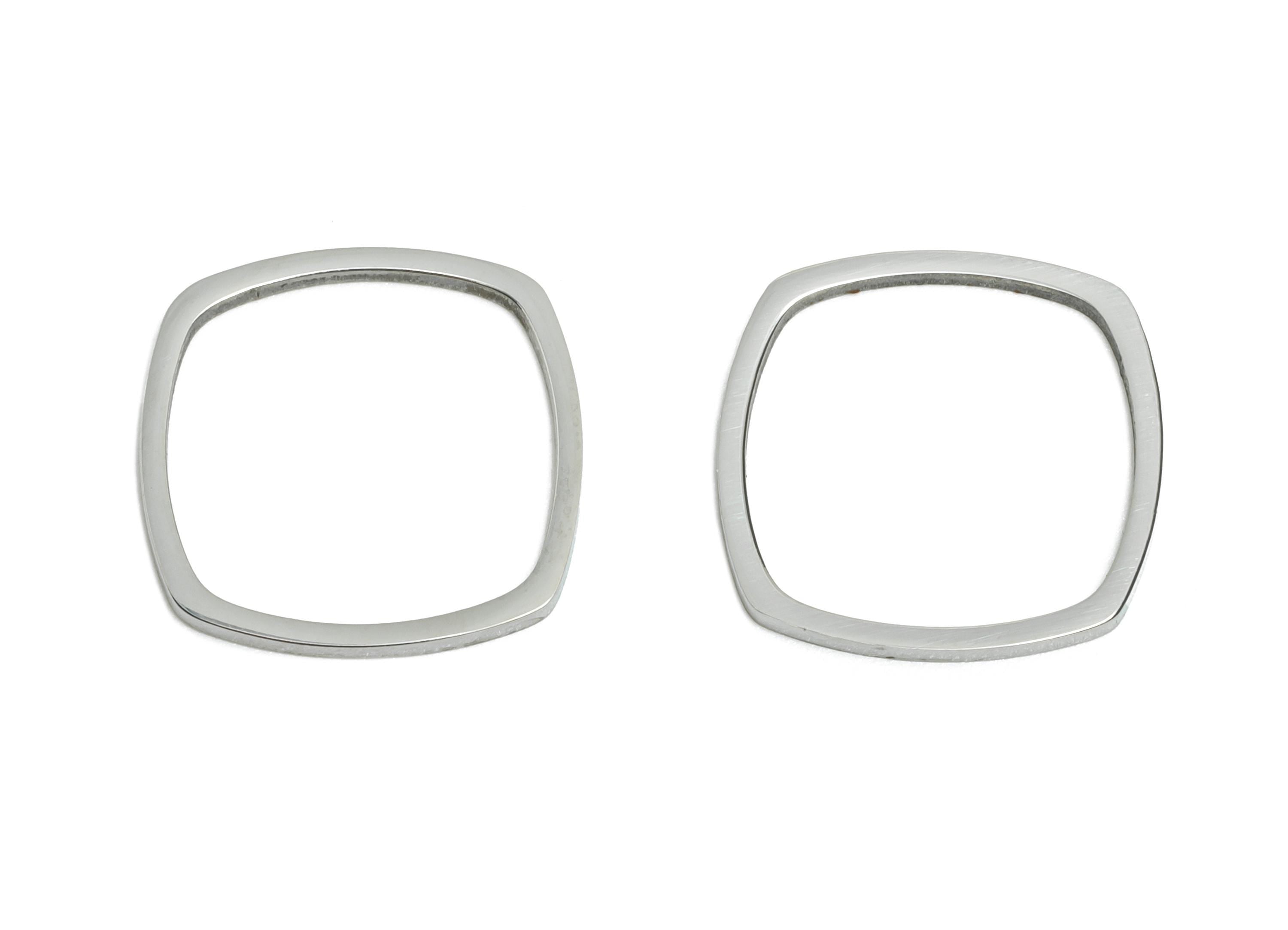 13mm Steel Square Ring Earring Charm - Geometric Jewelry Connector for DIY Making - Hollow Square Jewelry Charm - 13.7x13.7x0.9mm - SS2665