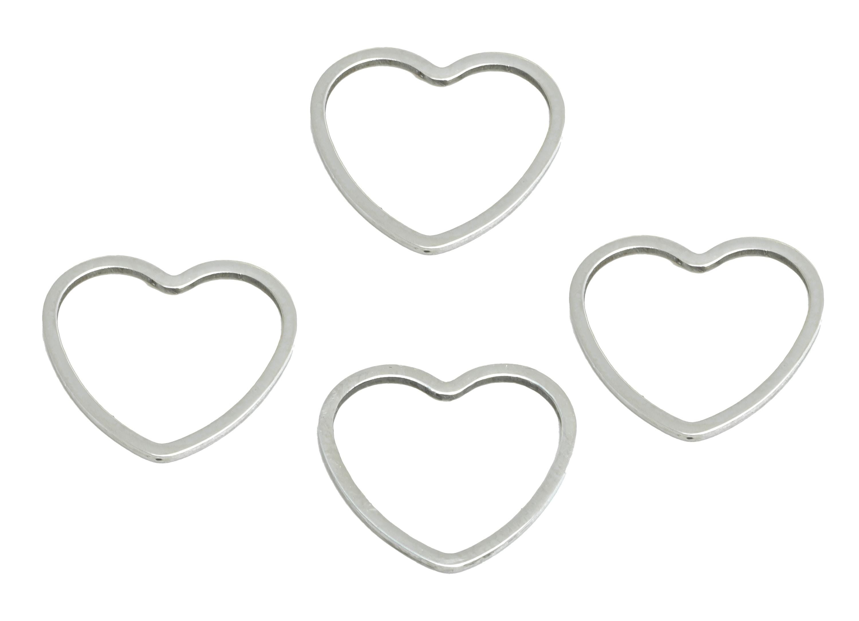 15mm Steel Heart Ring Earring Charms - Geometric Jewelry Connector for DIY Making - Hollow Metal DIY Jewelry - 15.27x13.74x0.8mm - SS2692 - DOMEDBAZAAR