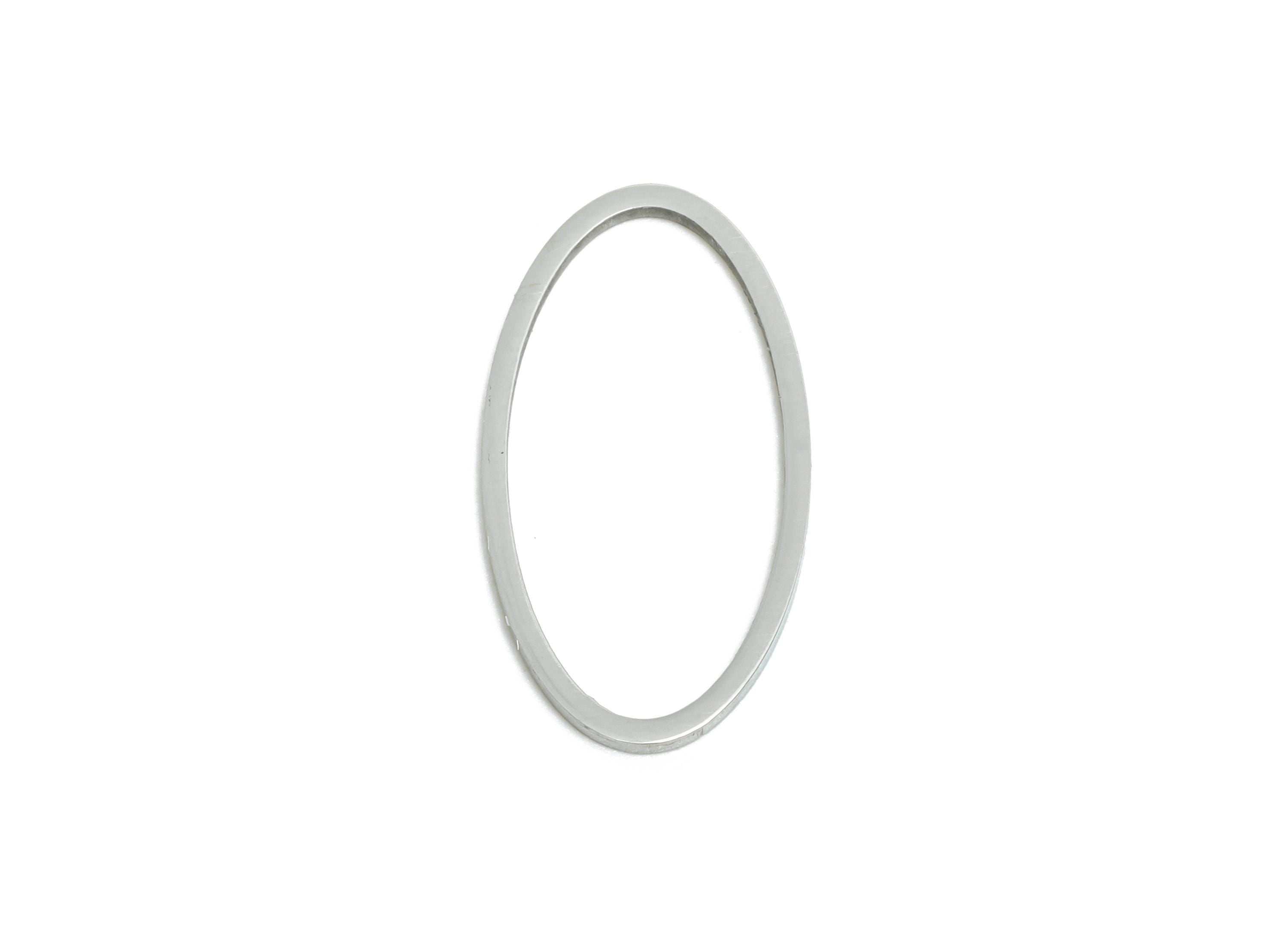 20mm Steel Oval Ring Earring Charm - Geometric Jewelry Connector for DIY Making - Lightweight Hollow Square Charm - 20.7x10.9x0.9mm - SS2668 - DOMEDBAZAAR