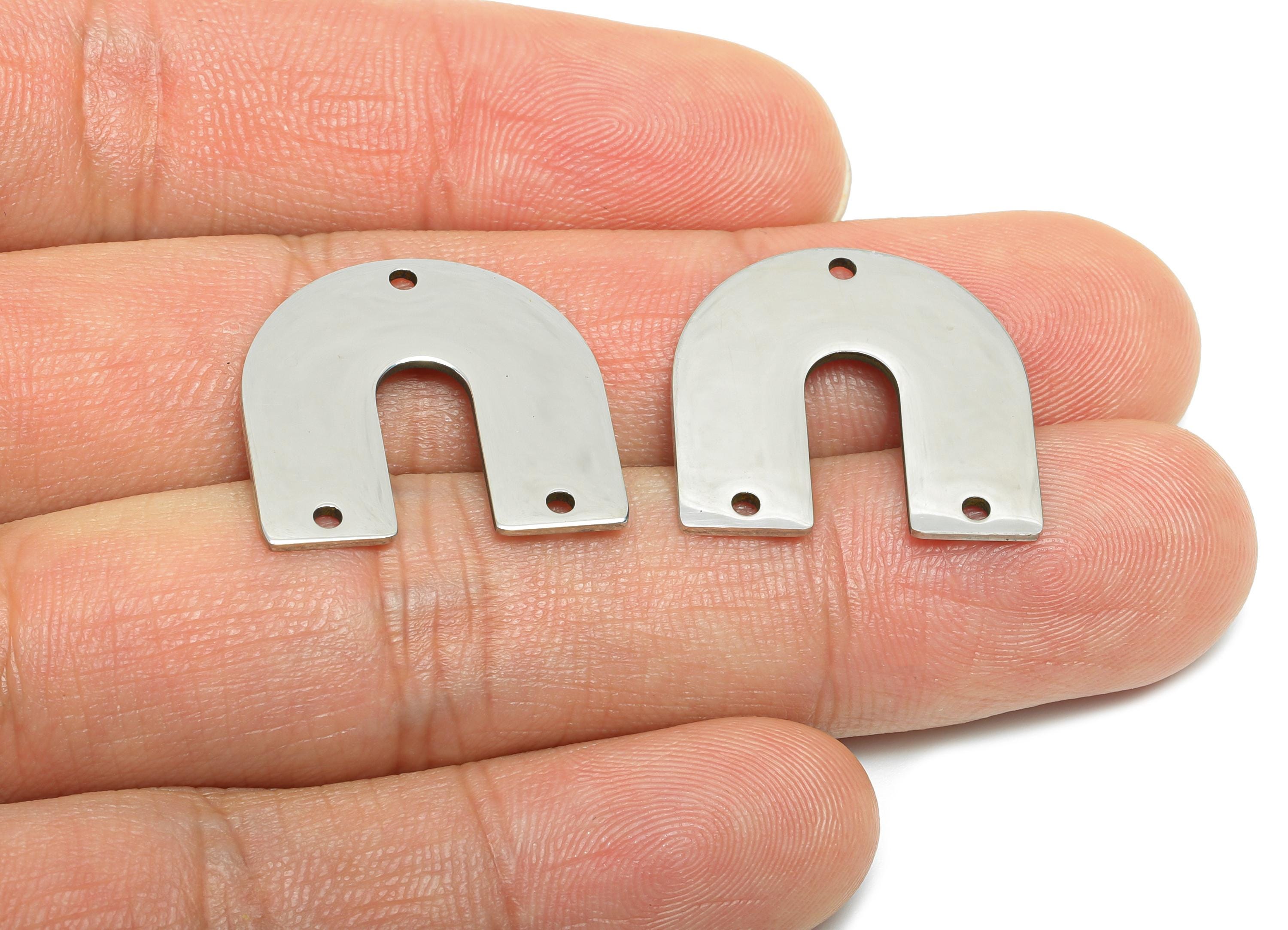 Steel Arch Connector - Stainless Steel Horseshoe Pendant - Steel Dainty Arch Connector - Geometric Arch Necklace Charm - 21x20x1mm - SS2612 - DOMEDBAZAAR