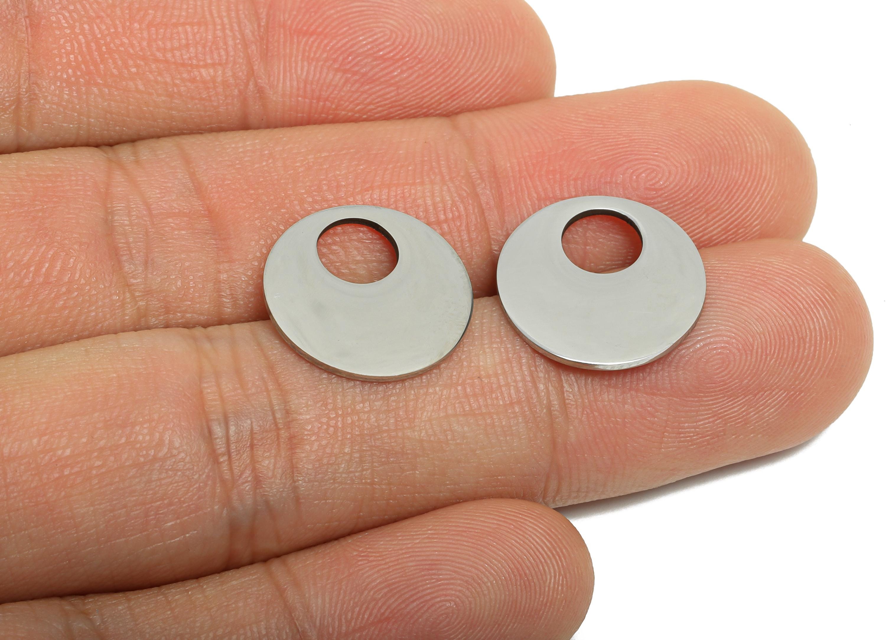 Minimalist Round Pendant - Geometric Circle Charm With Hole - Cutout Geometry For Necklace - DIY Earring Finding - 15x15x0.98mm - SS2655 - DOMEDBAZAAR