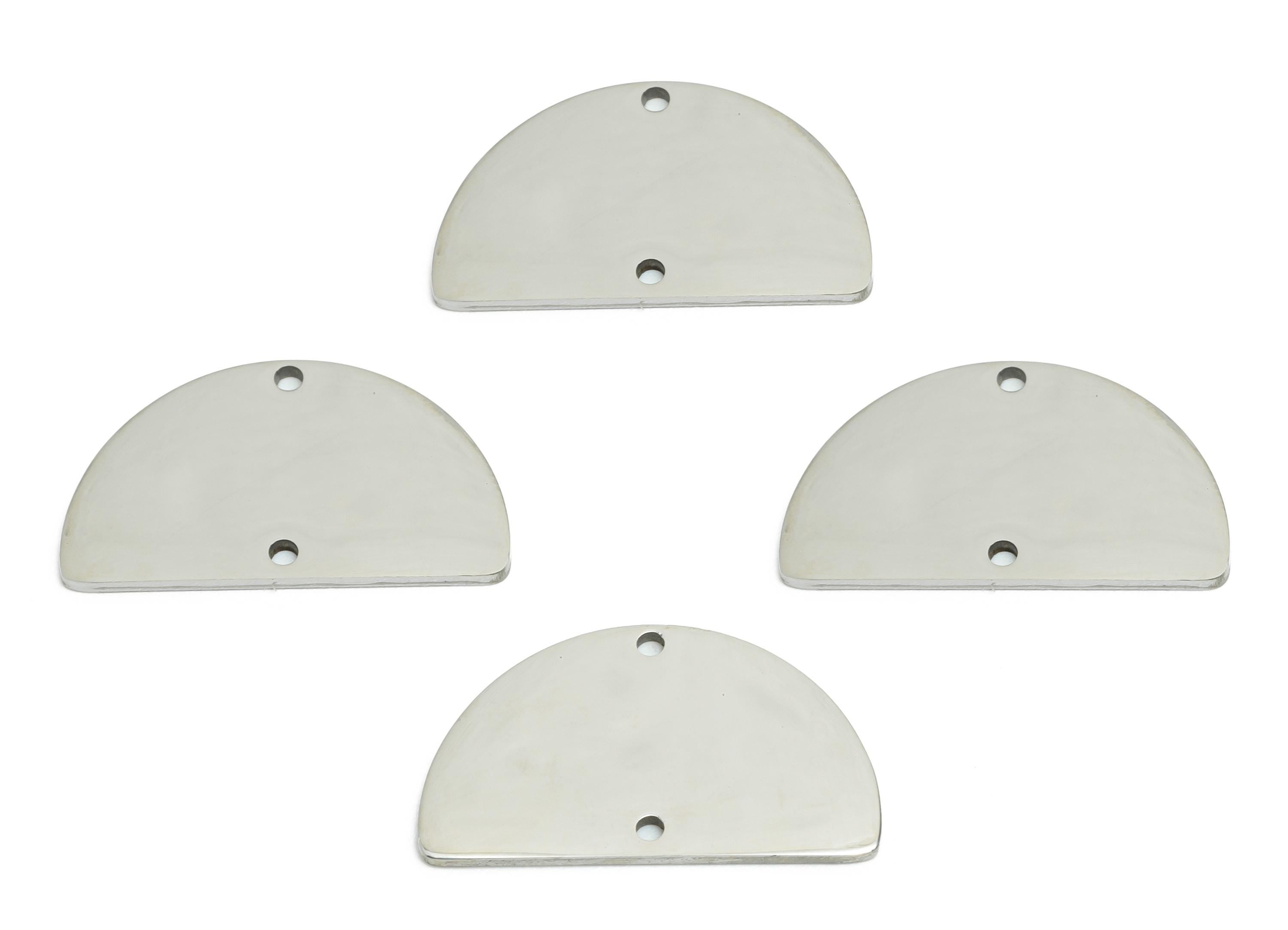 Steel Half-Circle Connector - Geometric Charm For DIY Crafts - Modern Crescent Pendant - Customizable Pendant Piece - 20x12x0.98mm - SS2304 - DOMEDBAZAAR