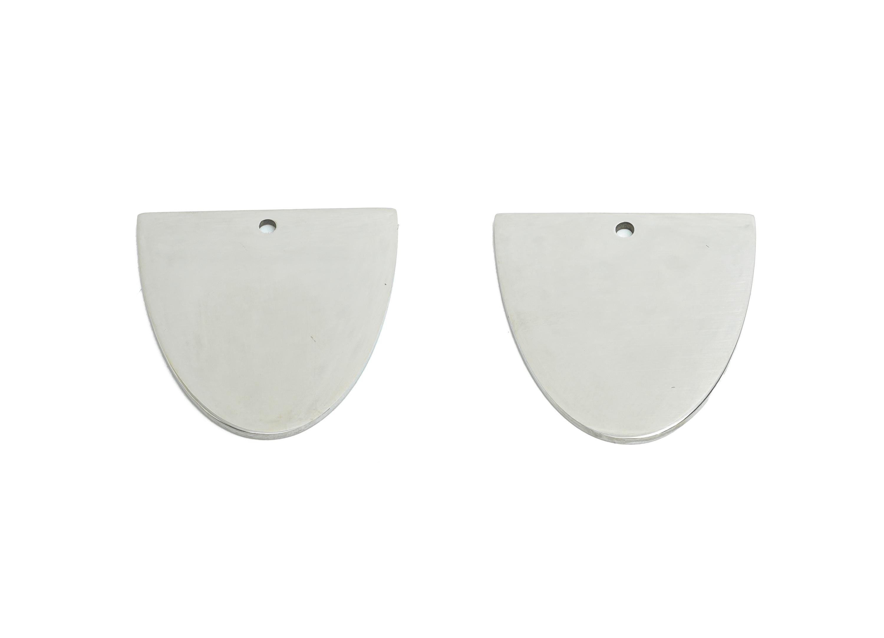 Steel Domed Earring Charm - Modern Geometry Pendant For DIY Crafts - Sleek Domed Earring Charm - Geometric Pendant - 20x19x0.98mm - SS2527 - DOMEDBAZAAR