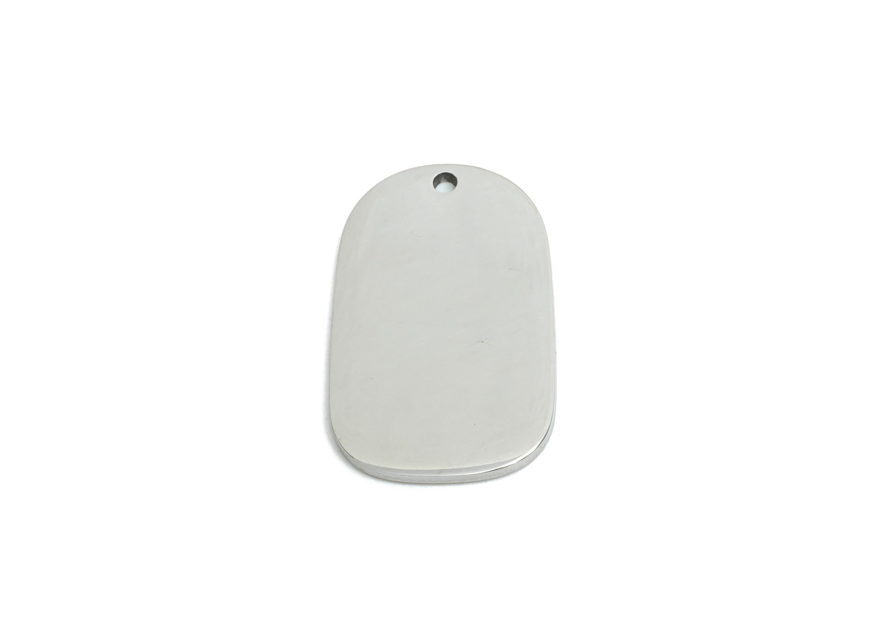 Steel Oval Rectangle Pendant - Minimalist Geometry Charm for DIY Jewelry - High-Quality Flat Stainless Steel Charm - 19x11x0.98mm - SS2528 - DOMEDBAZAAR