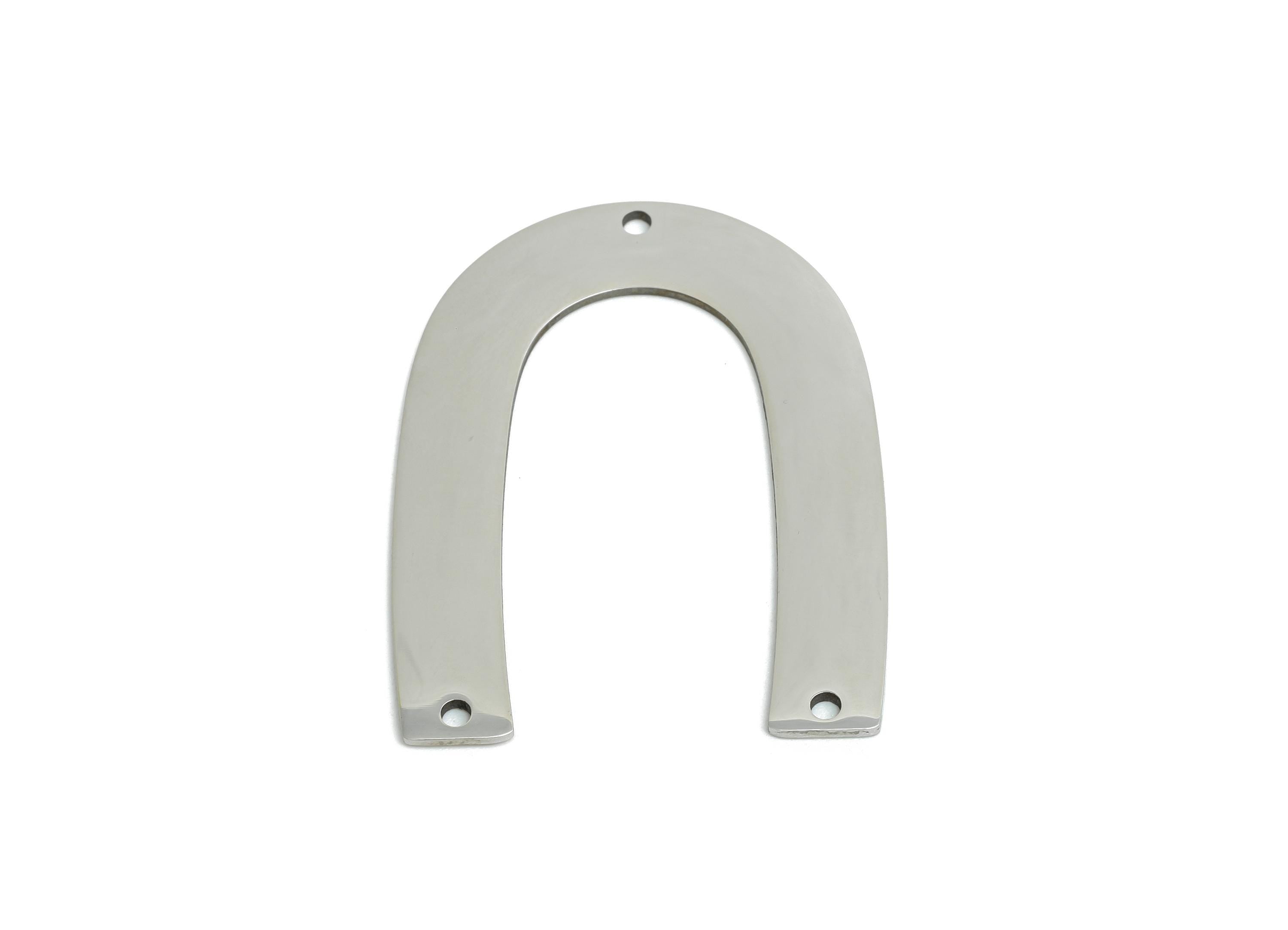 Steel Geometric Arch Connector - Modern Horseshoe Charm for DIY Jewelry - Horseshoe Lucky Charm Jewelry Piece - 34x26x0.98mm - SS2526 - DOMEDBAZAAR