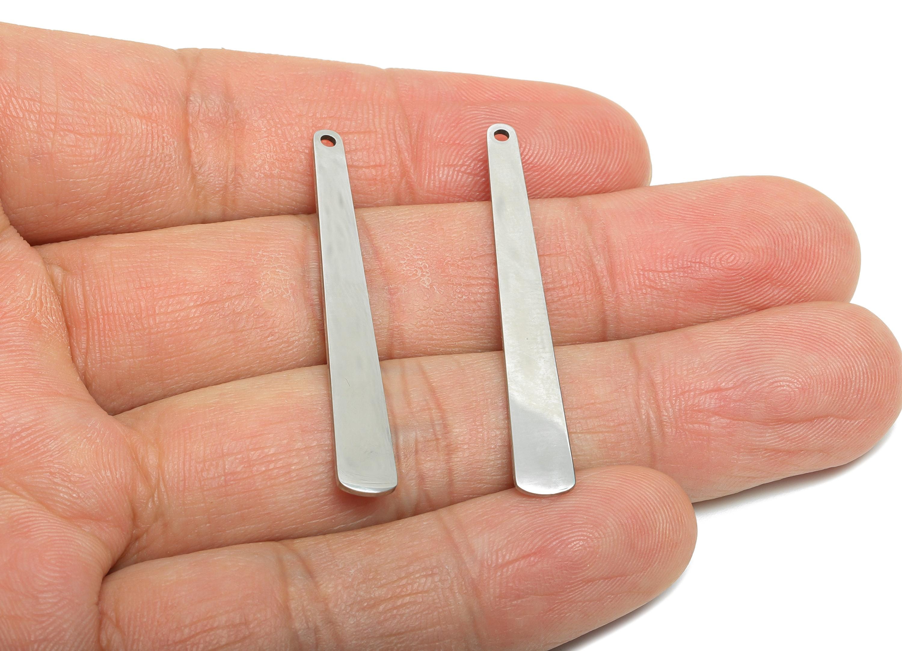 Steel Stick Earring Charm - Minimalist Teardrop Bar Charm for DIY Jewelry - High-Quality Stick Stainless Steel Charm - 42x5x0.98mm - SS2520 - DOMEDBAZAAR