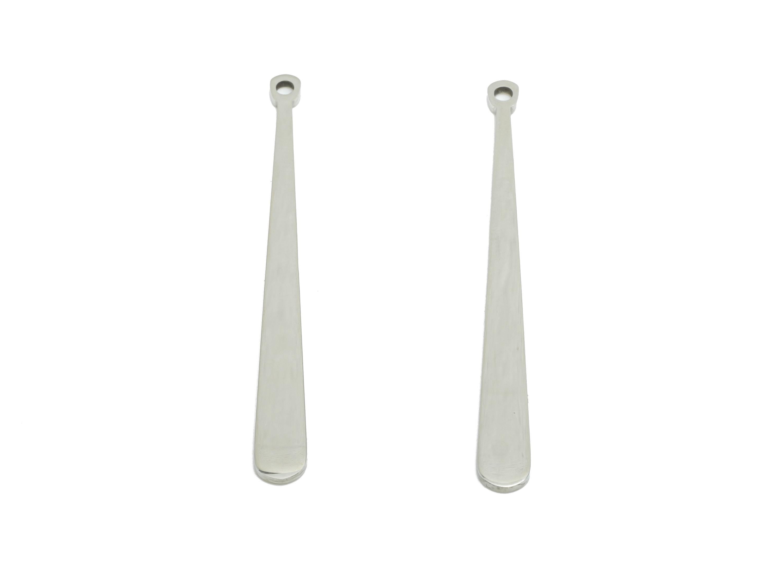 Steel Stick Earring Charm - Minimalist Teardrop Bar Charm for DIY Jewelry - Sleek Drop Stick Stainless Steel Charm - 38x3.85x0.98mm - SS2316 - DOMEDBAZAAR