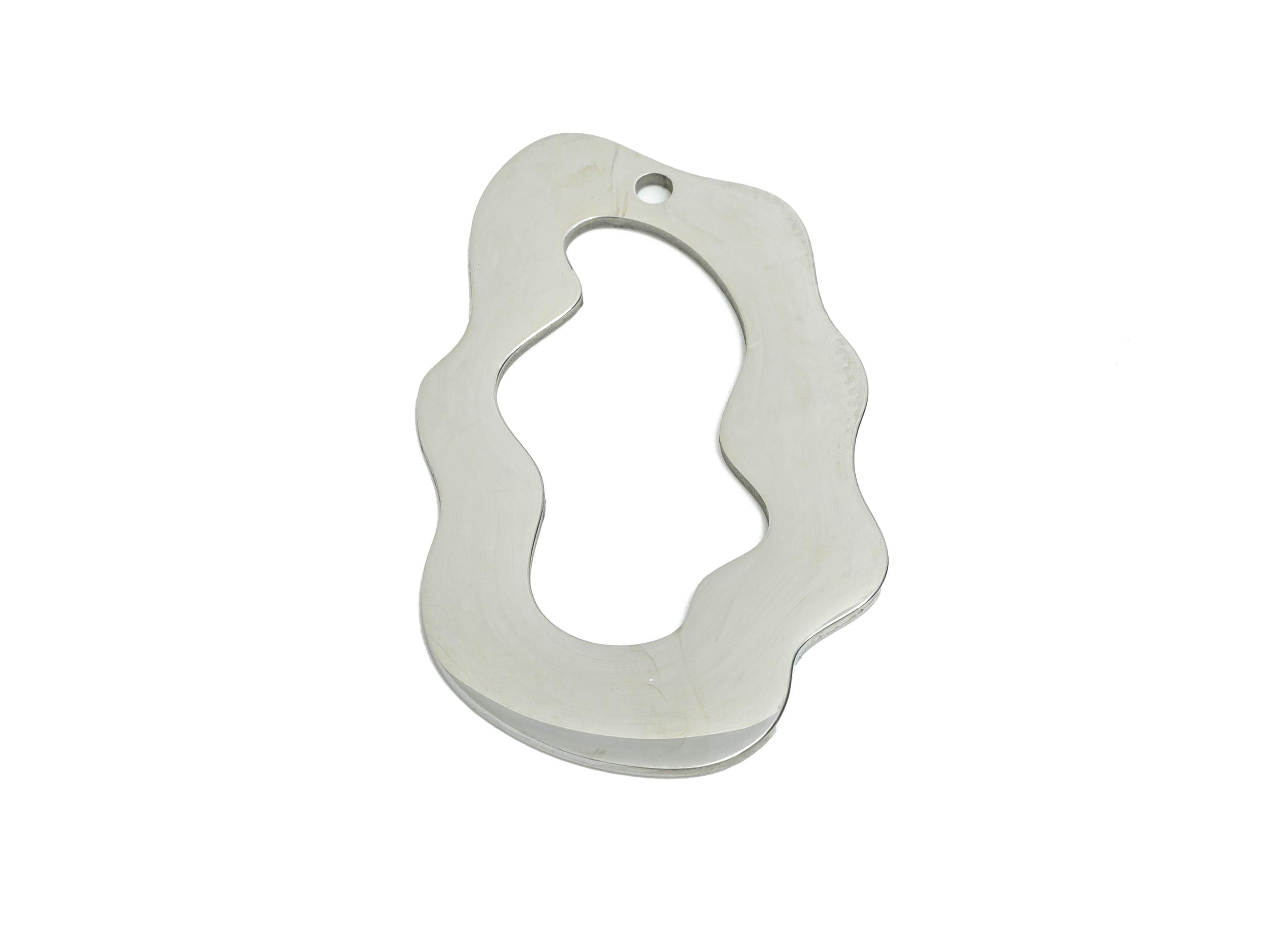 Stainless Steel Wavy Pendant - Modern Irregular Geometric Pendant for DIY Jewelry - Abstract Pendant for DIY Jewelry - 32x21x0.98mm - SS2333 - DOMEDBAZAAR