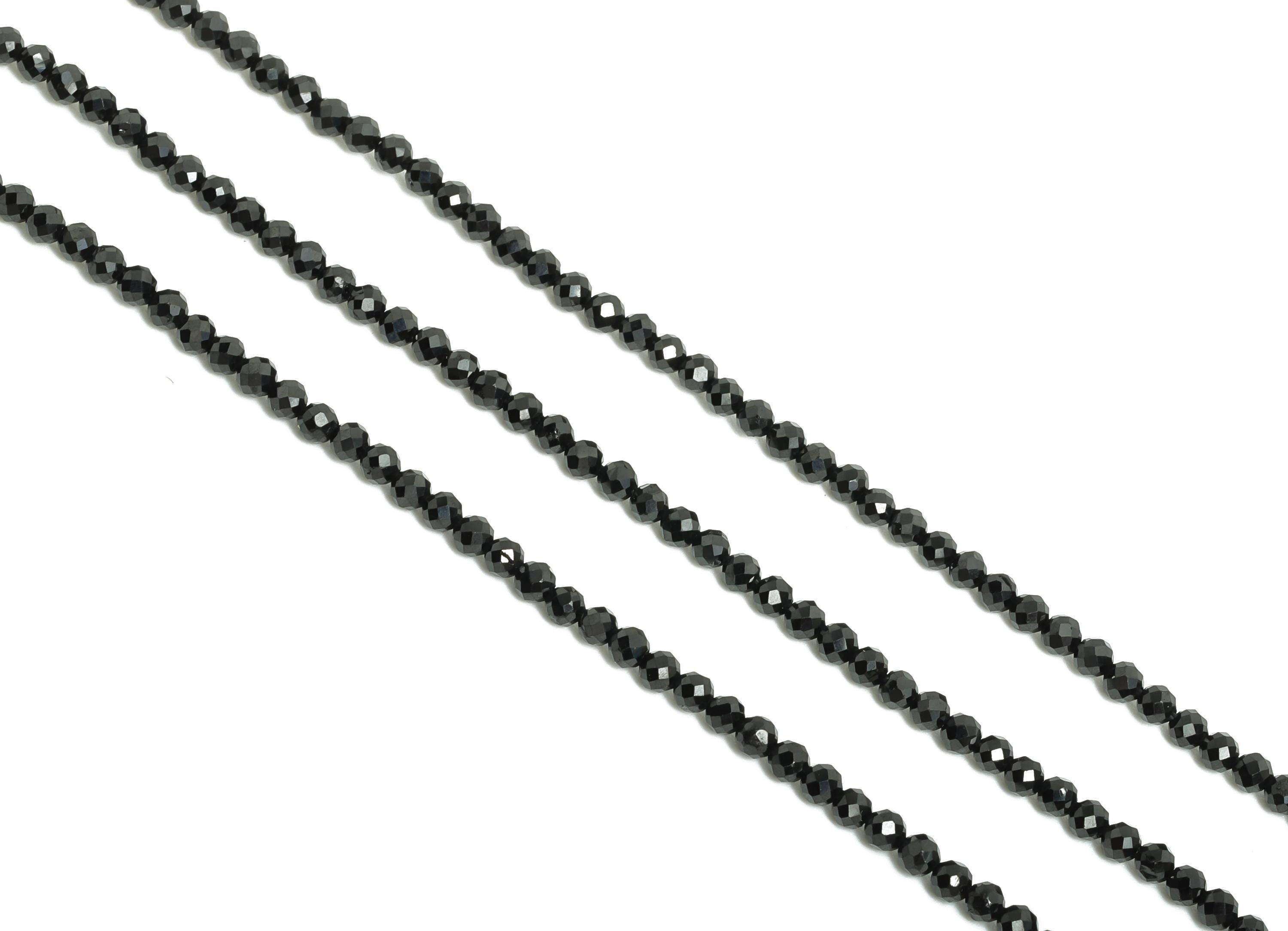 Black Spinel Natural Stone - Faceted Round Black Spinel 15.5 inch /Strand - Sparkling Gemstone Beads for Handmade - Beads for DIY-NS2479 - DOMEDBAZAAR