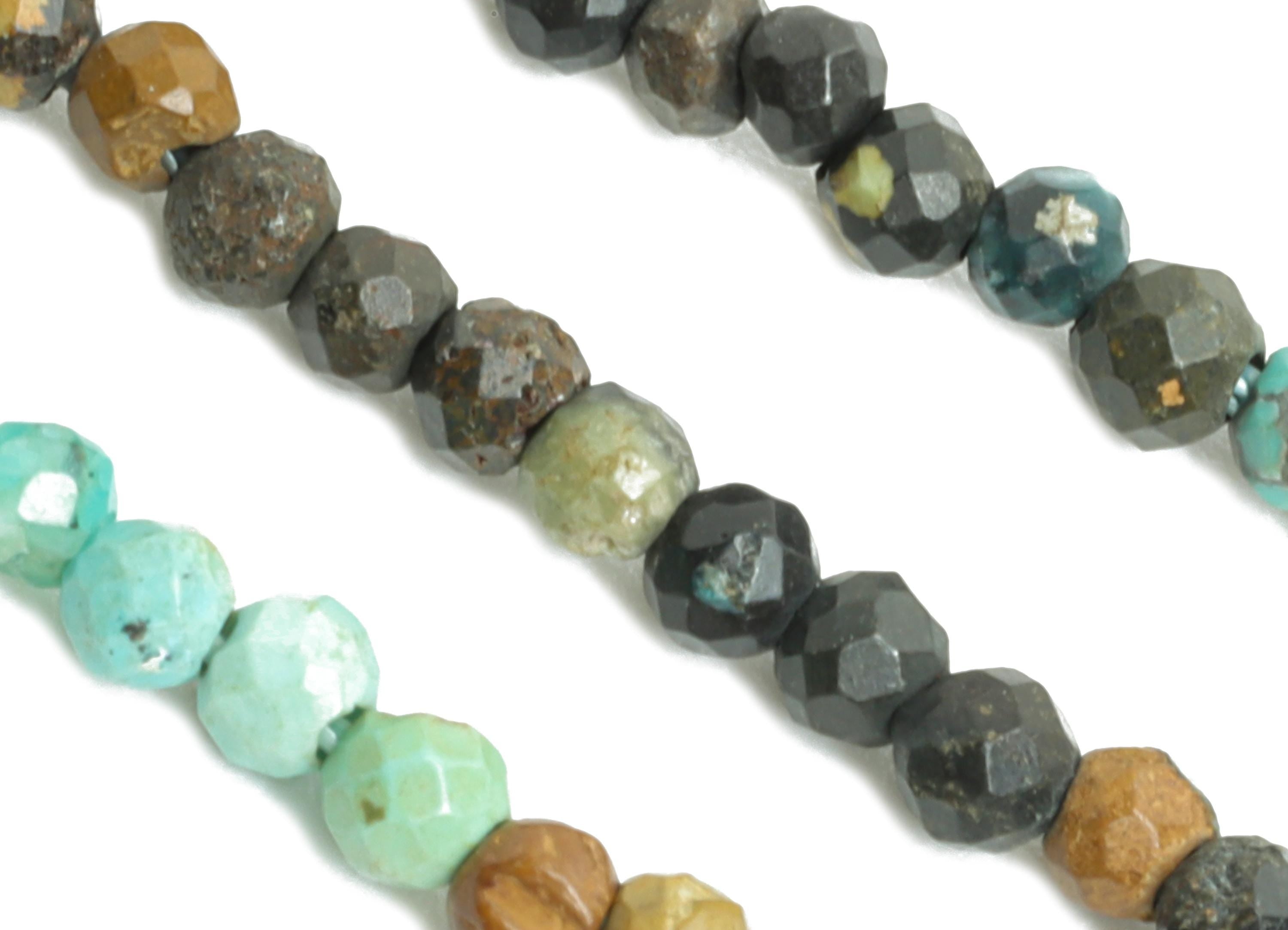 2mm Turquoise Natural Stone - Faceted Round Turquoise 15.5inch'/Strand - Sparkling Gemstone Beads for Handmade - Faceted Beads - NS2450 - DOMEDBAZAAR