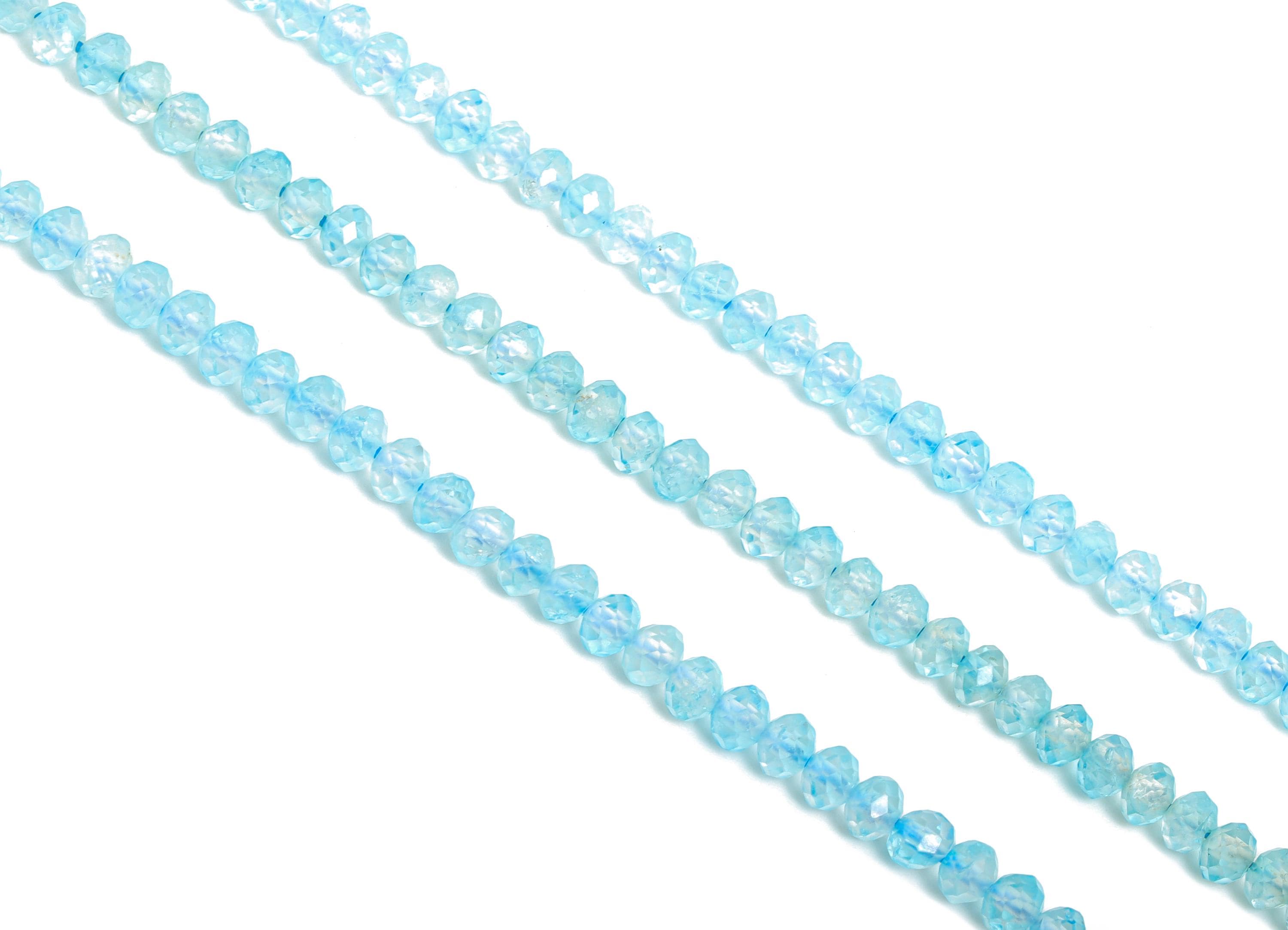 4x2mm Topaz Natural Stone Bead - Faceted Rondella Topaz 15.5inch /Strand - Gemstone Bead for Handmade - DIY Crafting Jewelry Making -NS2445 - DOMEDBAZAAR