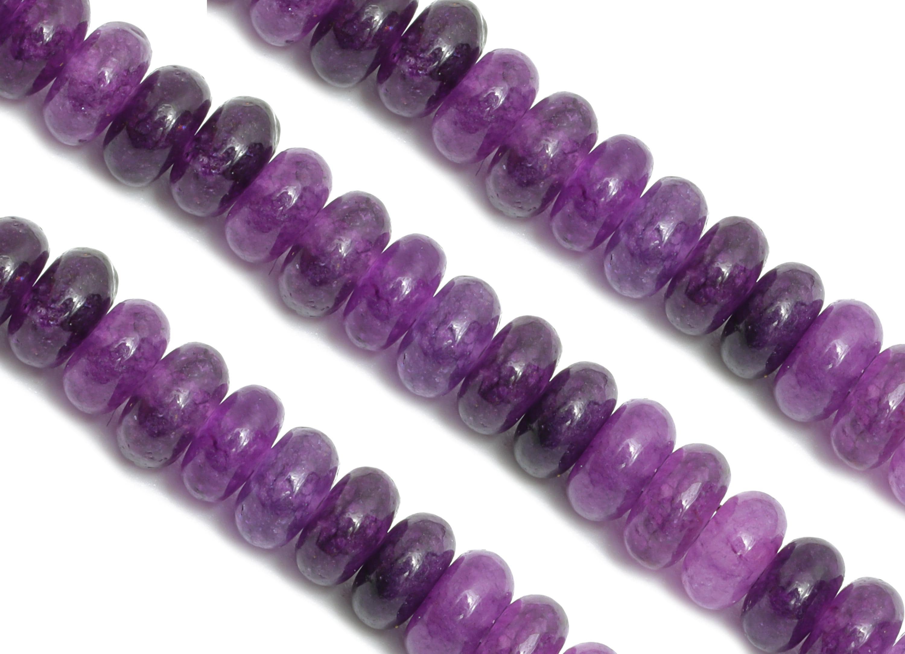 4x2mm Amethyst Natural Stone - Smooth Rondella 15 inch /Strand - High-Quality Healing Gemstone Bead - Bead Craft Supplies - NS2988 - DOMEDBAZAAR