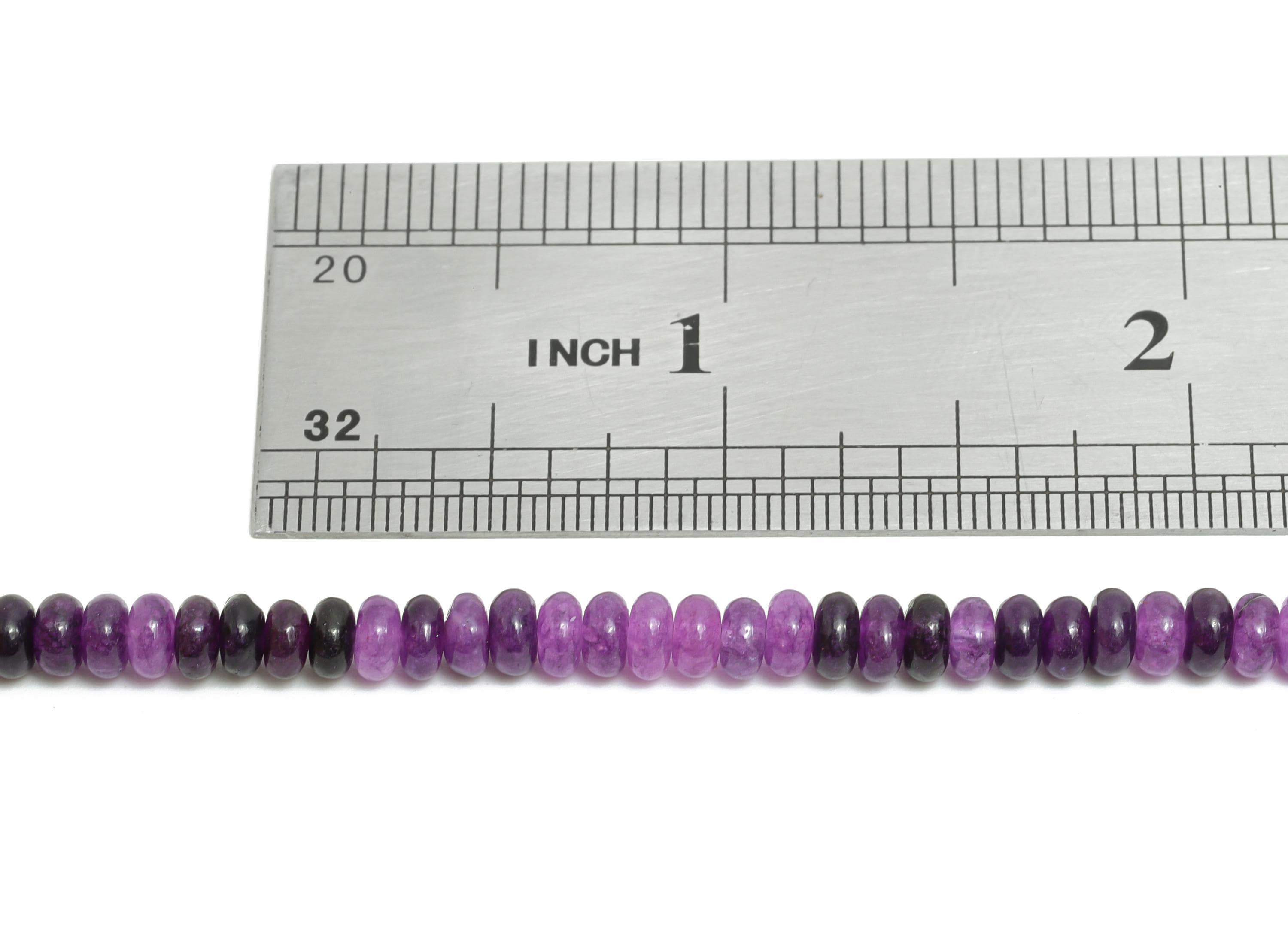 4x2mm Amethyst Natural Stone - Smooth Rondella 15 inch /Strand - High-Quality Healing Gemstone Bead - Bead Craft Supplies - NS2988 - DOMEDBAZAAR