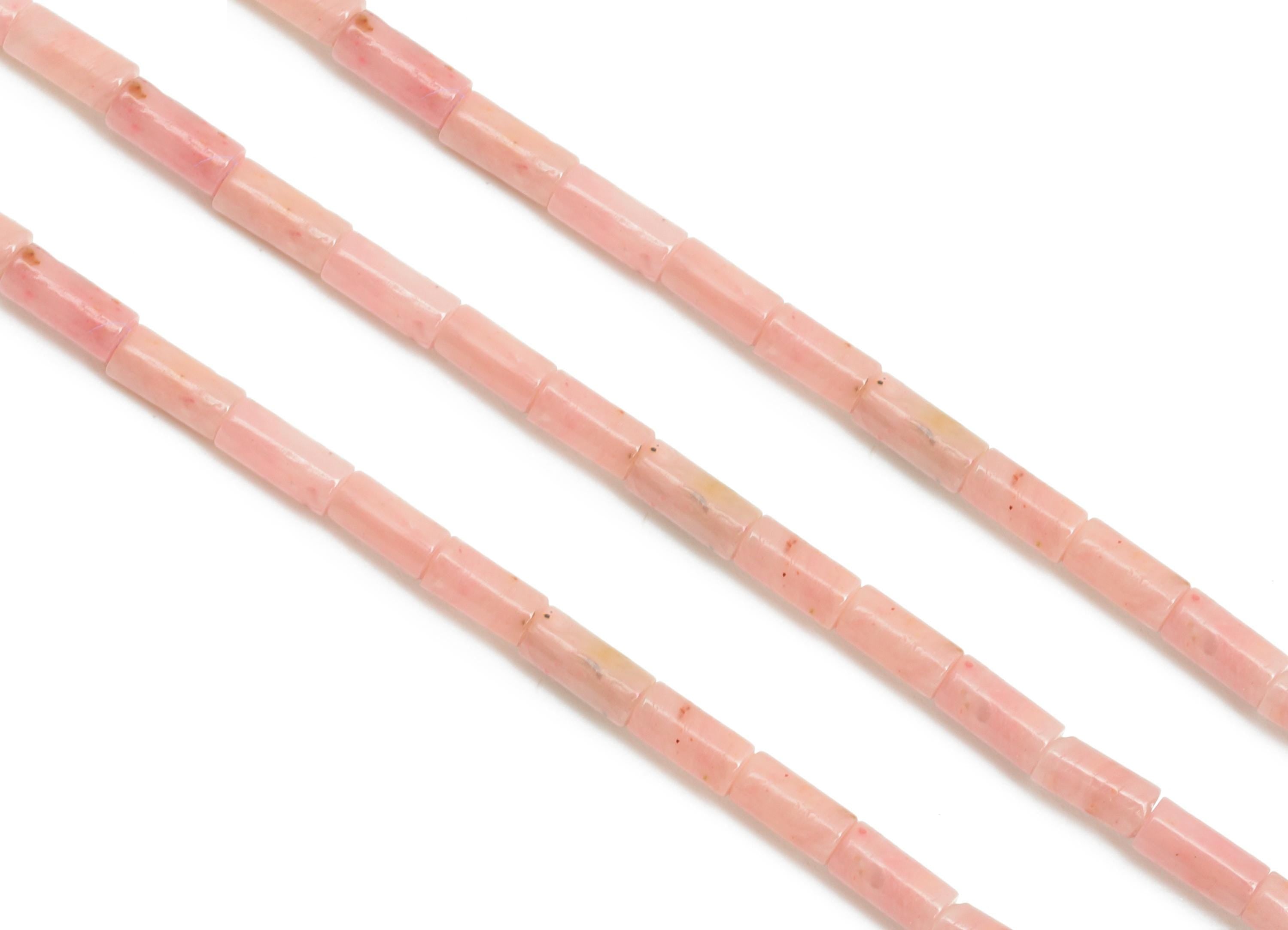 2x4mm Red Wood Cylinder Bead - Cylinder Tube Red Wood Grain Natural Stone 15.35 Inch/Strand - Healing Stone Bead - Craft Making Bead -NS2962 - DOMEDBAZAAR