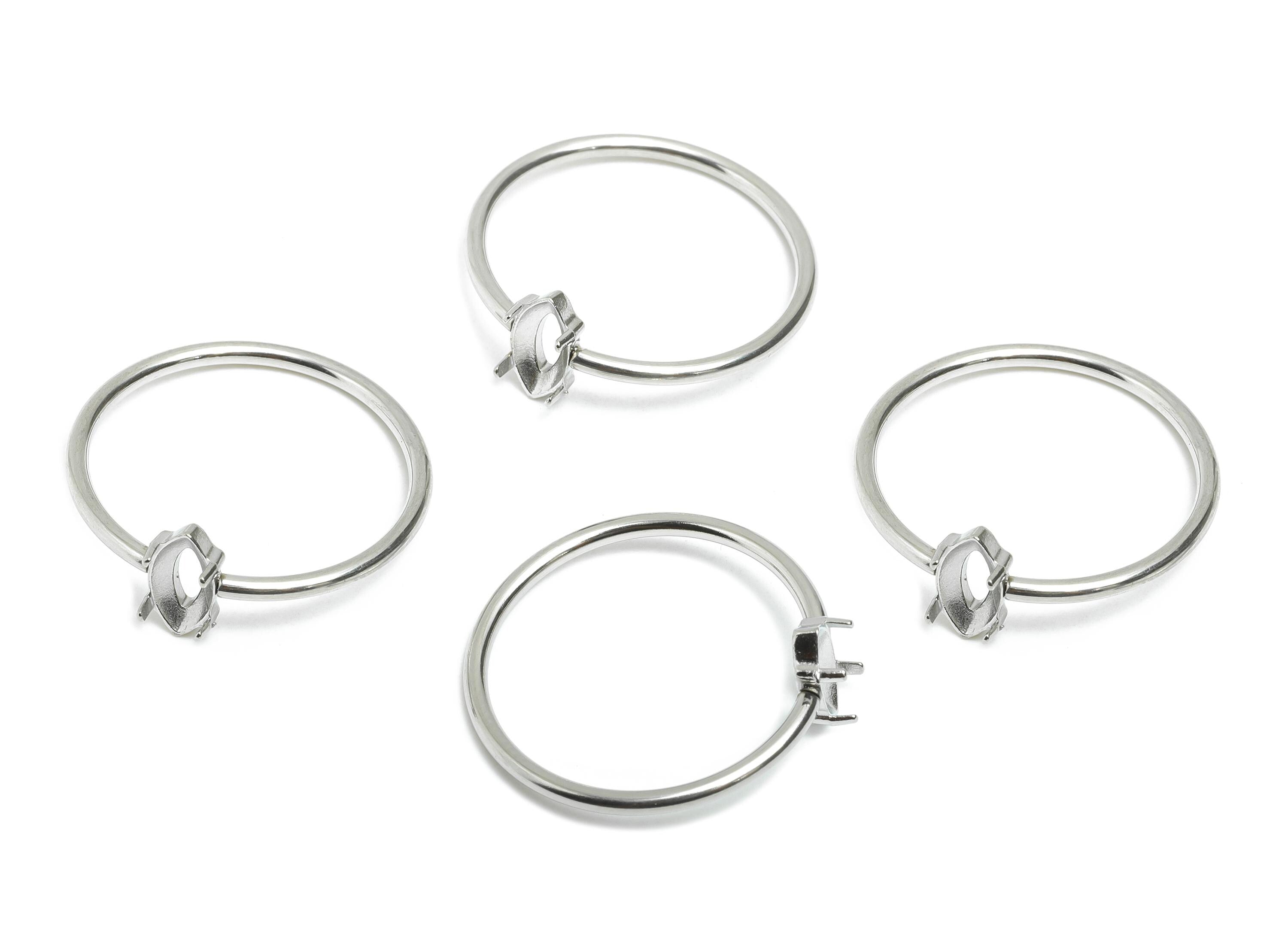 4x8mm Marquise Setting Ring - Ring Inner Size #9/18.9mm - Steel Gemstone Holder Cabochon Ring Base - Prong Setting Ring - 23x22x1mm-SS1556-9 - DOMEDBAZAAR