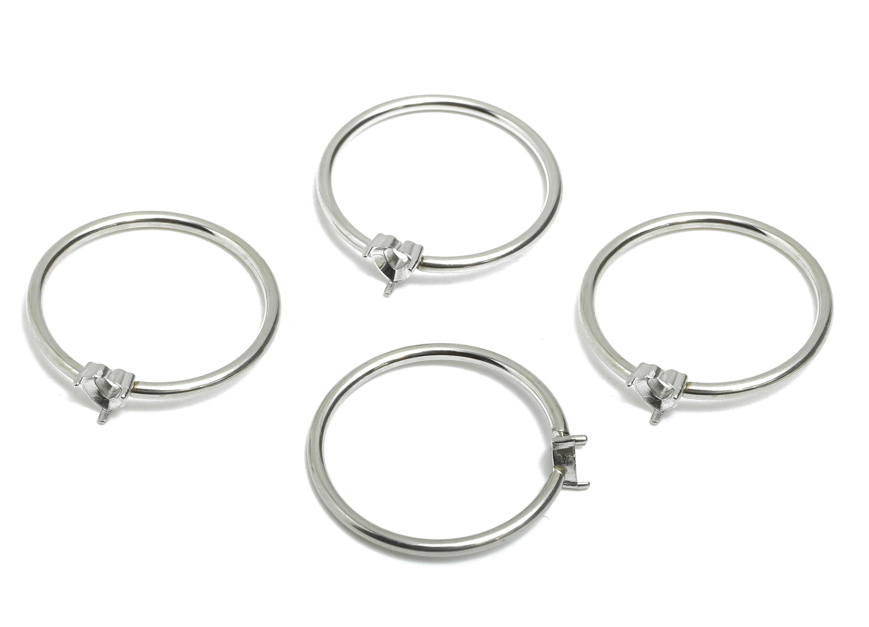 4x4mm Heart Setting Ring - Ring Inner Size #9/18.9mm - Steel Gemstone Holder Cabochon Ring Base - Prong Setting Ring - 23x22x1mm - SS1555-9 - DOMEDBAZAAR