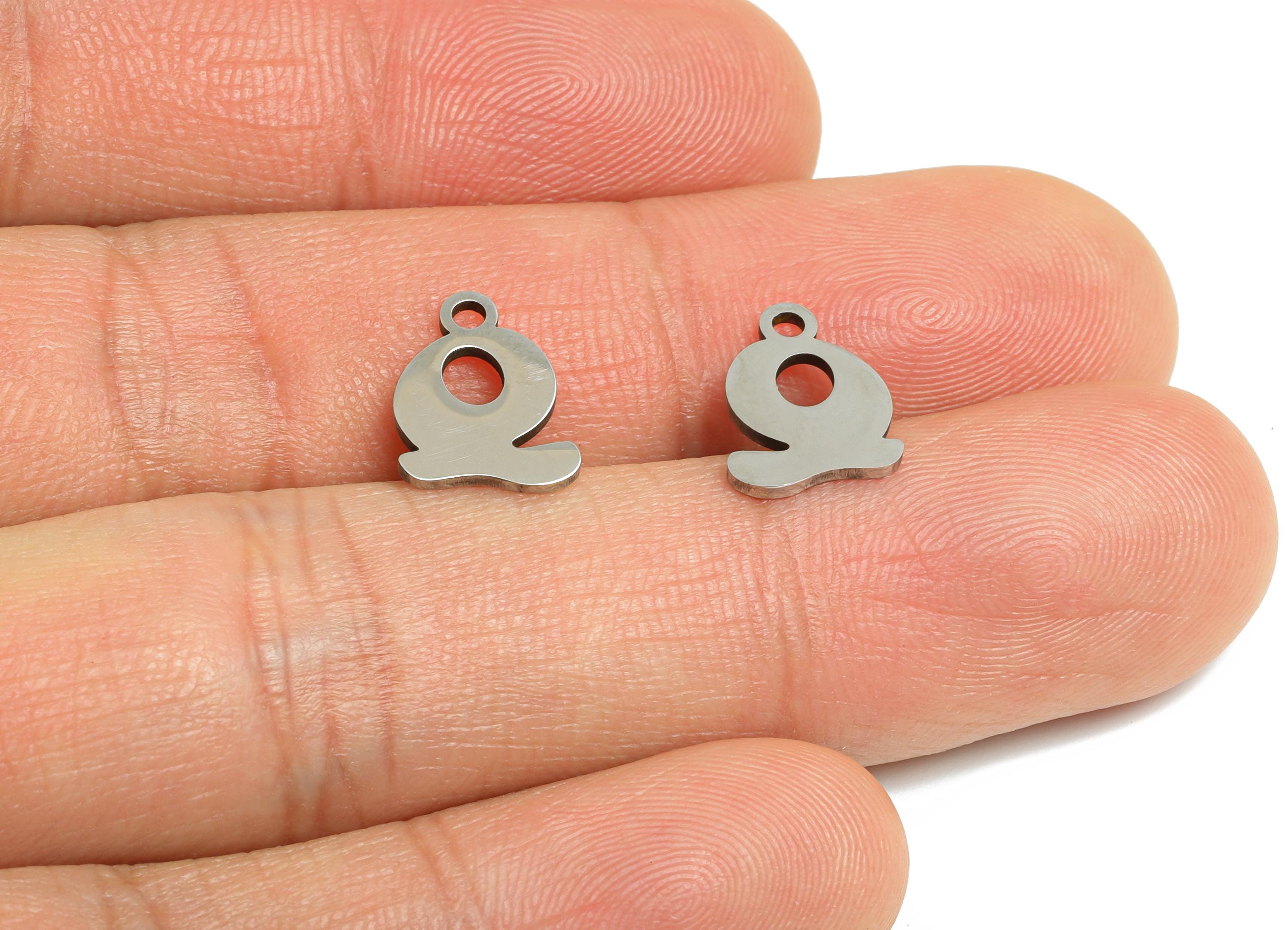Steel Letter Q Charms - Personalized Initial Pendant for Bracelet - Unique Name Jewelry - Stylish Statement DIY - 11.34x8.8x0.98mm - SS2399 - DOMEDBAZAAR