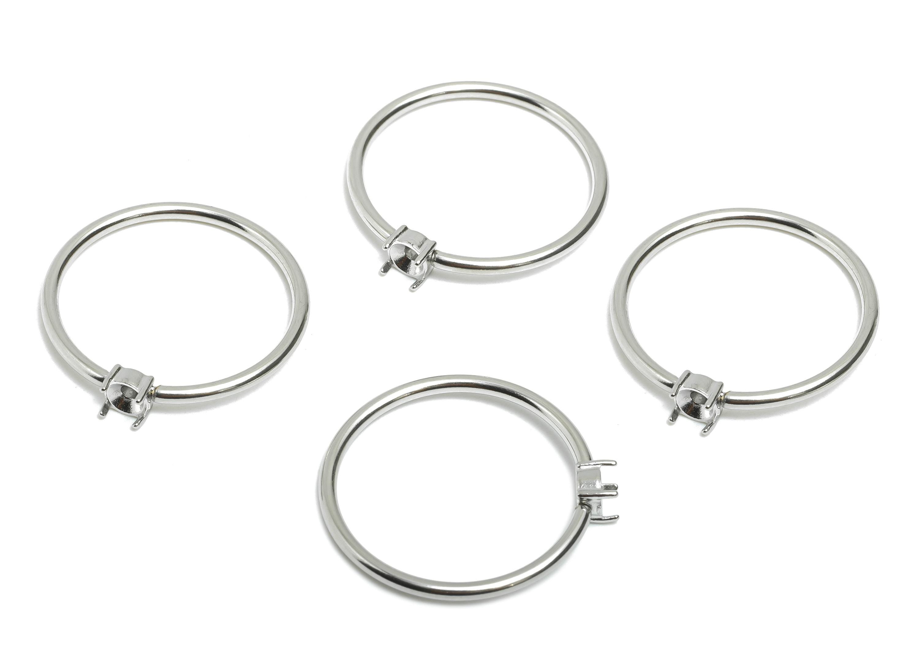 3.5mm Round Setting Ring - Prong Ring Settings - Ring Inner Size #9/18.9mm - Gemstone Holder Cabochon Ring Base - 23x21x1.5mm - SS1552-9 - DOMEDBAZAAR