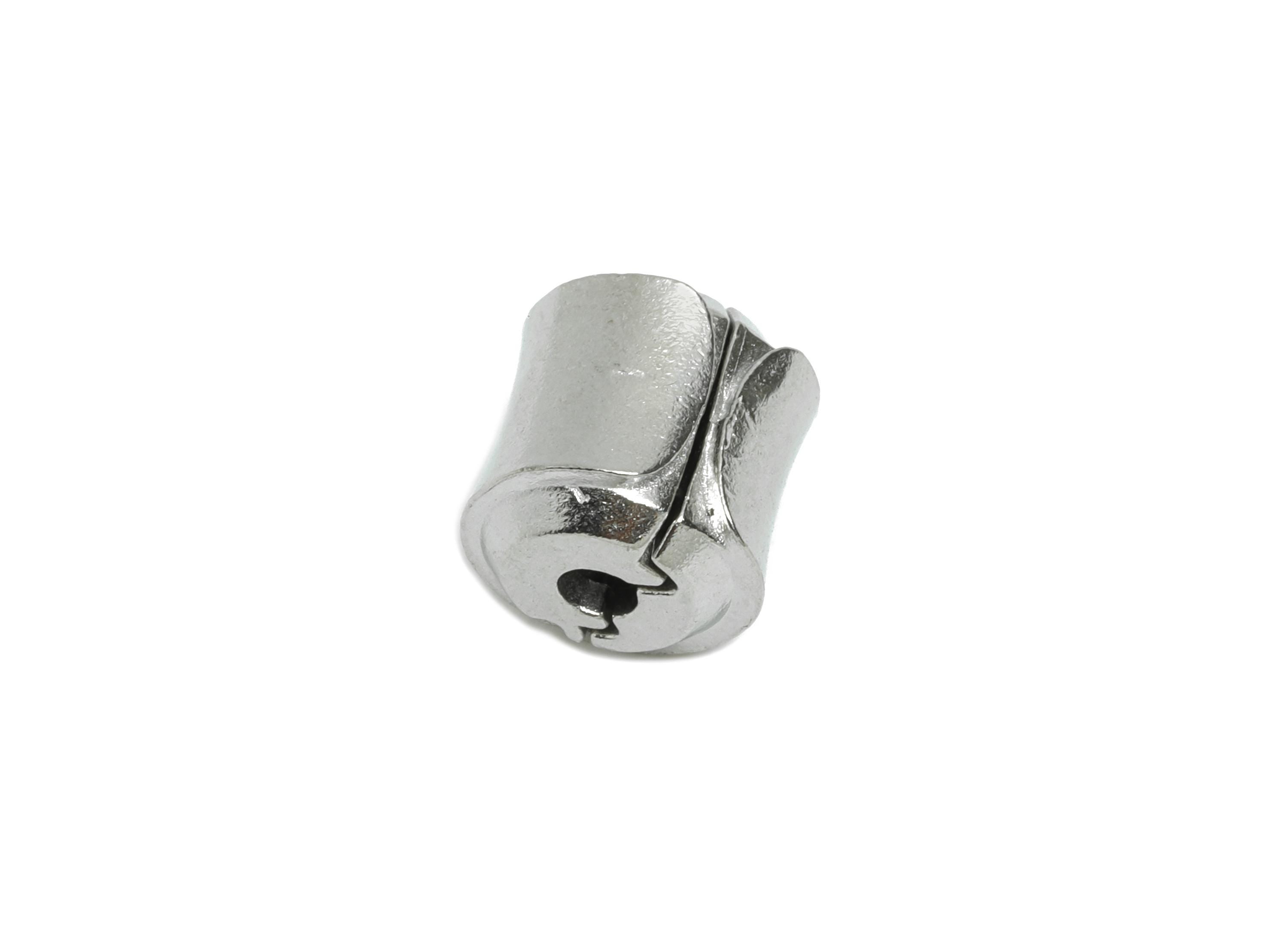 Stainless Steel Connector - Steel Openable Clasp - Cord Ends for Necklace Bracelet - Steel Lock for DIY Necklace Bracelet - 8x7x7mm - SS1544 - DOMEDBAZAAR
