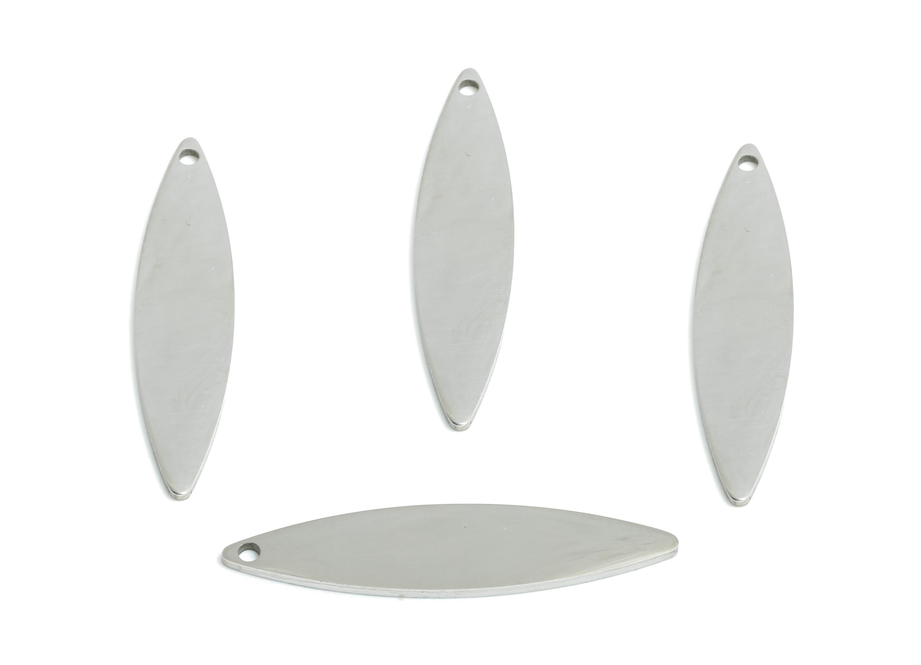 Steel Marquise Charms - Steel Smooth Geometric Jewelry - Sleek Minimalist Earring Charms - DIY Necklace Supplies - 29x6.65x0.98mm - SS2286 - DOMEDBAZAAR