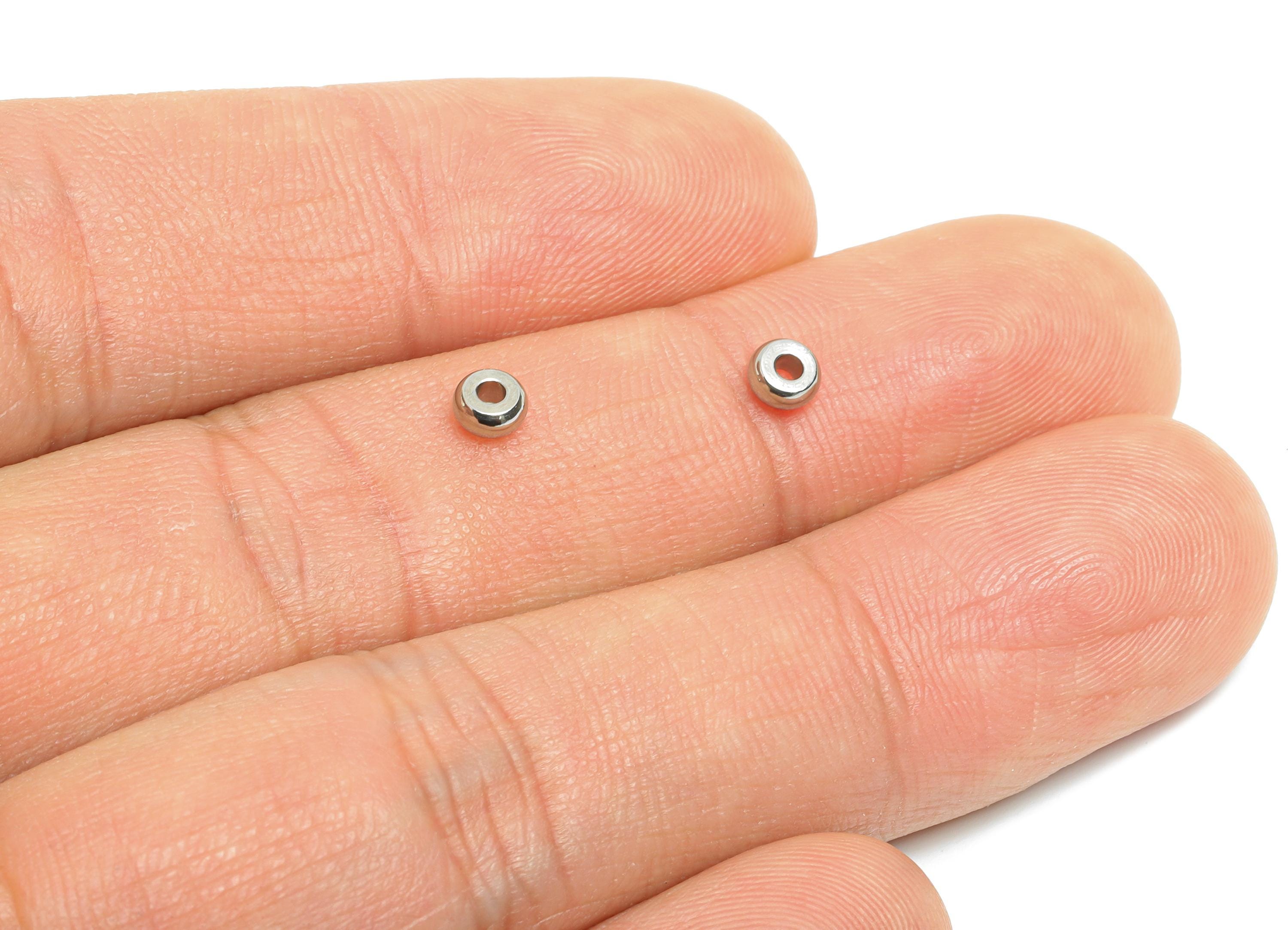 Stainless Steel Spacer Beads - Beading Accessories for Bracelet or Necklace - Metal Beads for Jewelry Making Supplies - 4x4x2mm - SS2348 - DOMEDBAZAAR