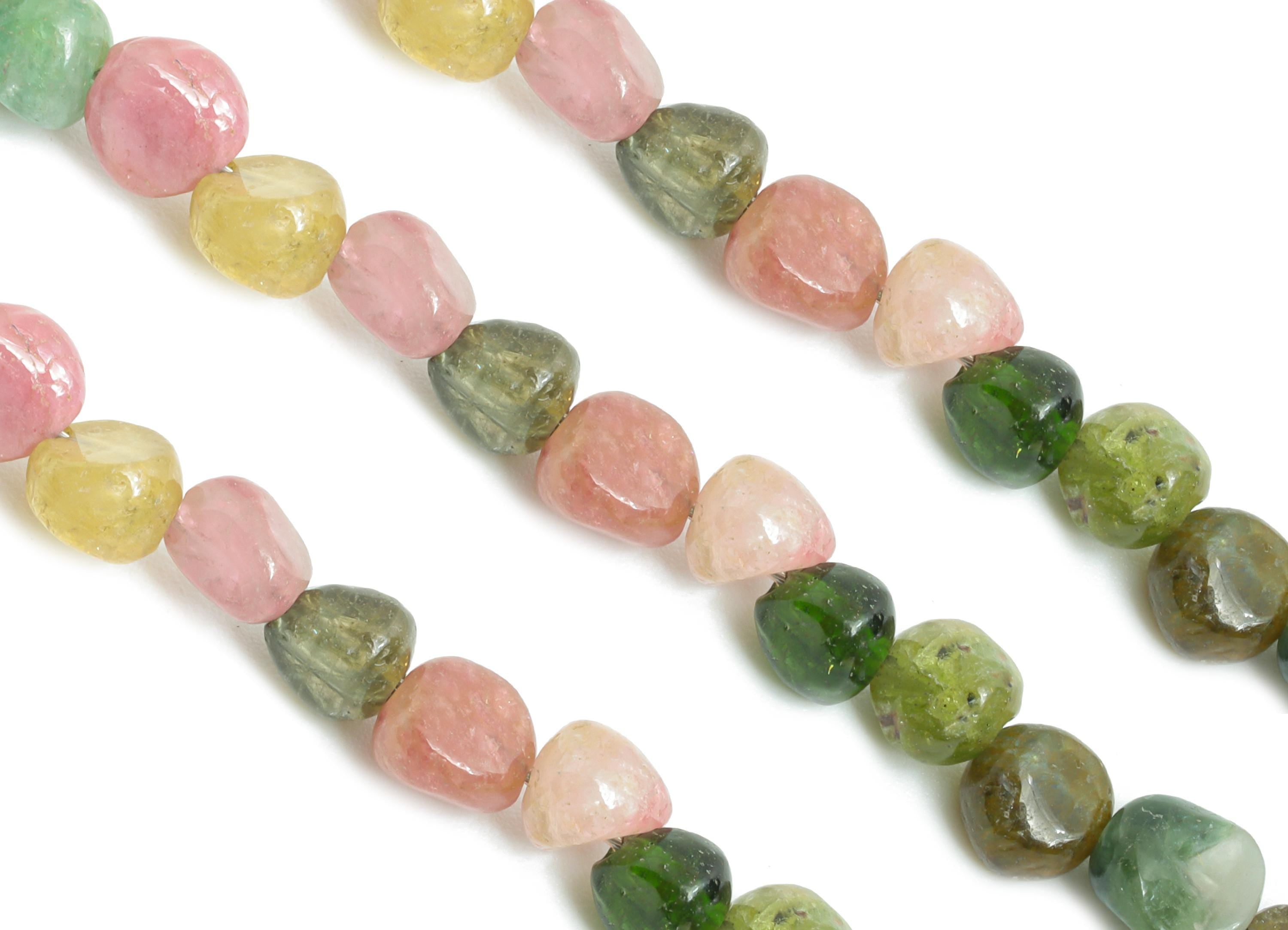 4mm Tourmaline Stone Bracelet Strand - Tourmaline Bead for Bracelet - Crimp End - Gemstone Craft DIY - Healing Bead - 180x4x4mm - NS2552 - DOMEDBAZAAR