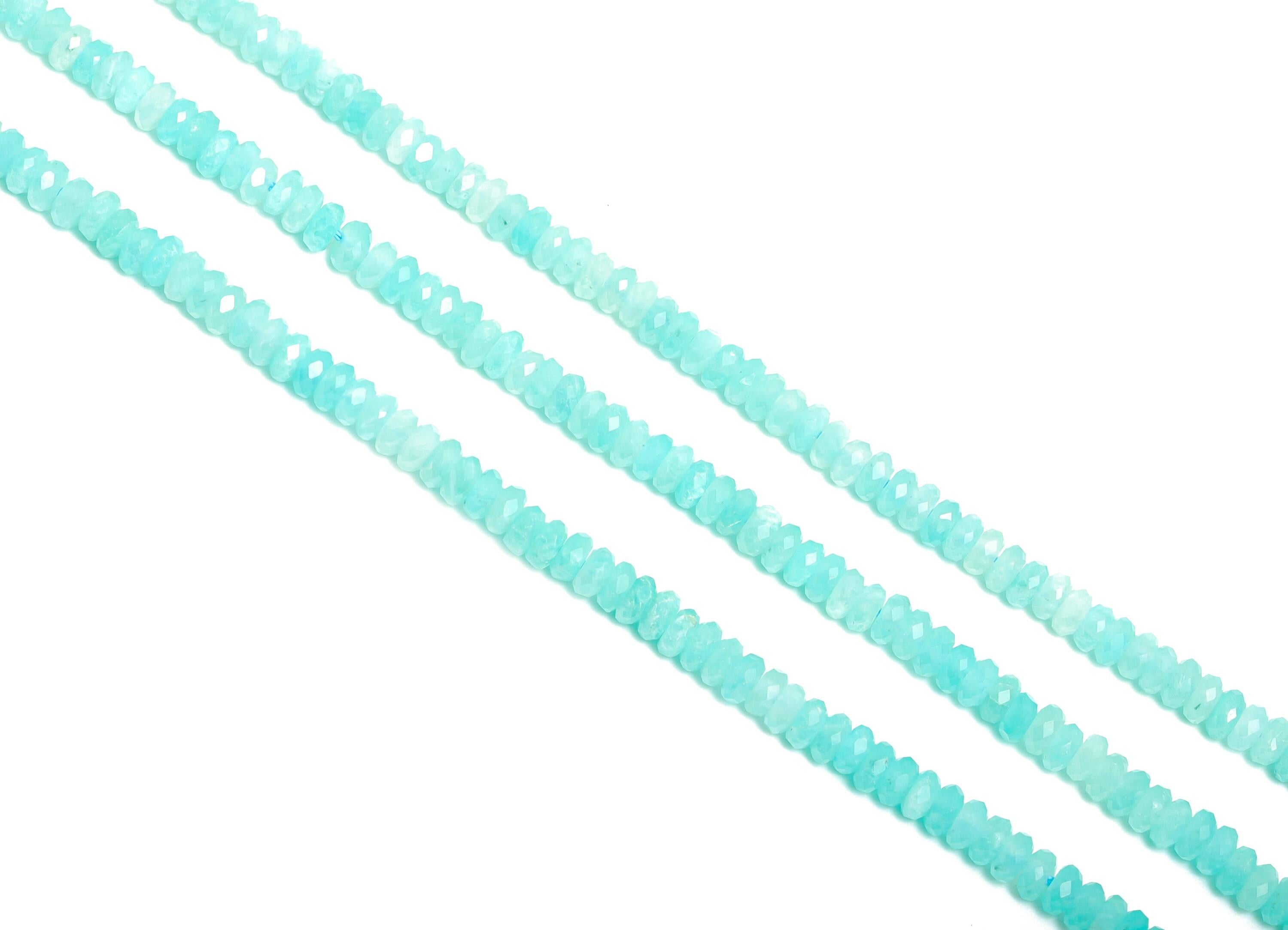 2x4mm Amazonite Stone Bead - Faceted Rondelle Amazonite 15.5 inch /Strand - Crafting Beads - Beads Craft Supplies - Stone Making - NS2412 - DOMEDBAZAAR