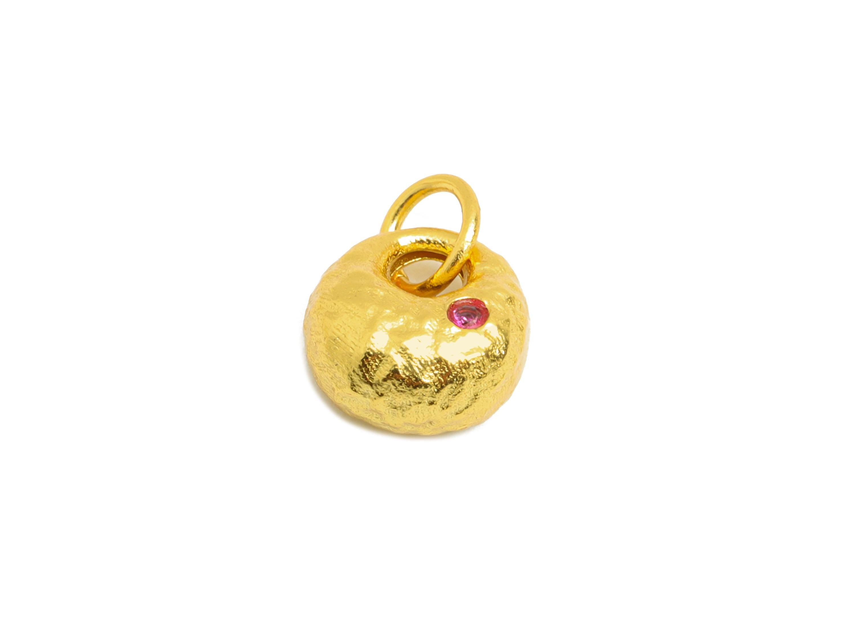 Brass CZ Fortune Bag Charm - Zircon Charm for Jewelry Making - Mini Money Bag Charm Pendant - 24K Real Gold Plated - 8x8x5mm - RGP10979 - DOMEDBAZAAR