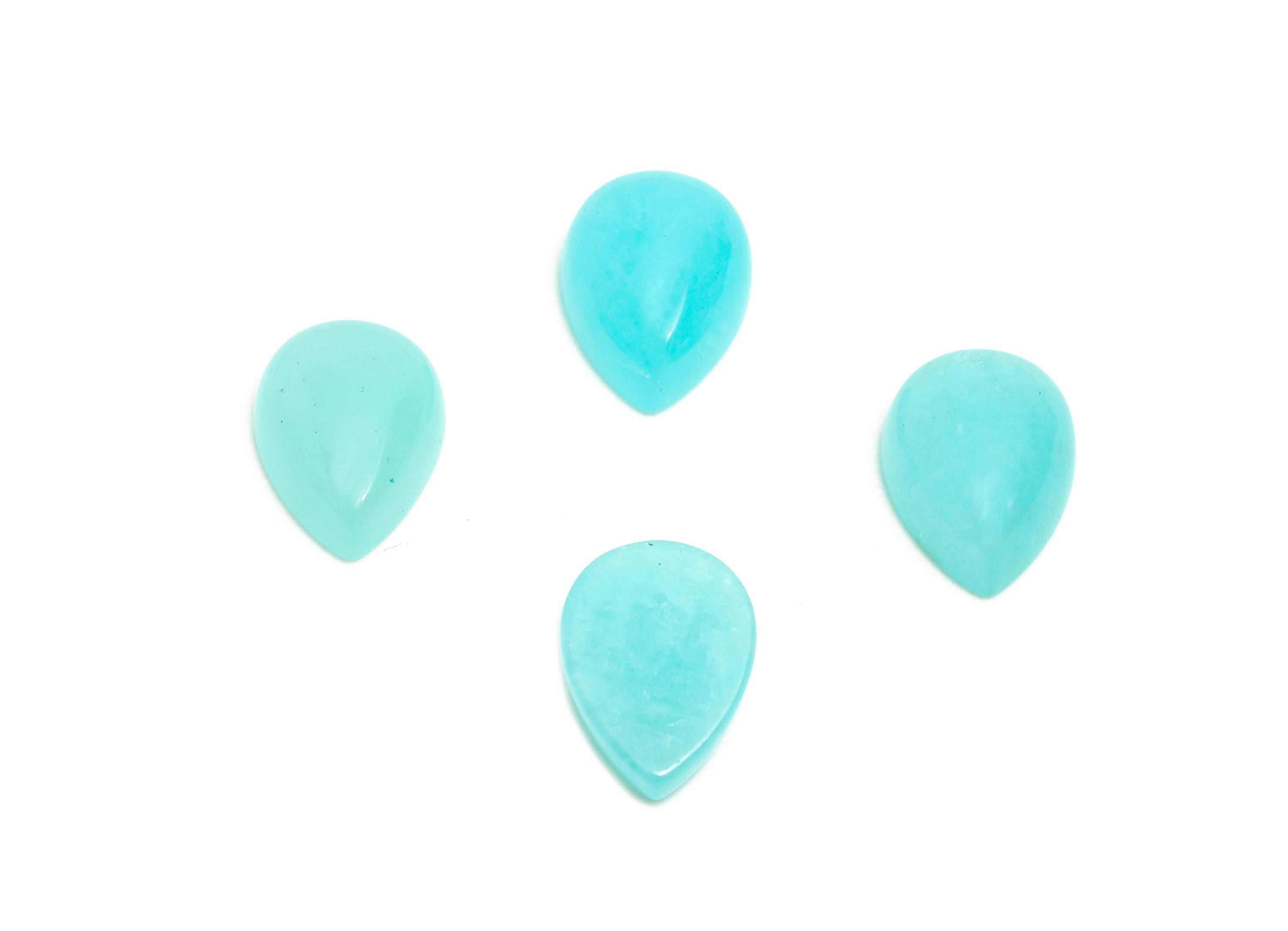 6*8mm Drop Amazonite Natural Stone - Teardrop Cabochon For Crafts - DIY Bezel Setting Stone Jewelry Supplies - Energy Healing Stone -NS2729 - DOMEDBAZAAR