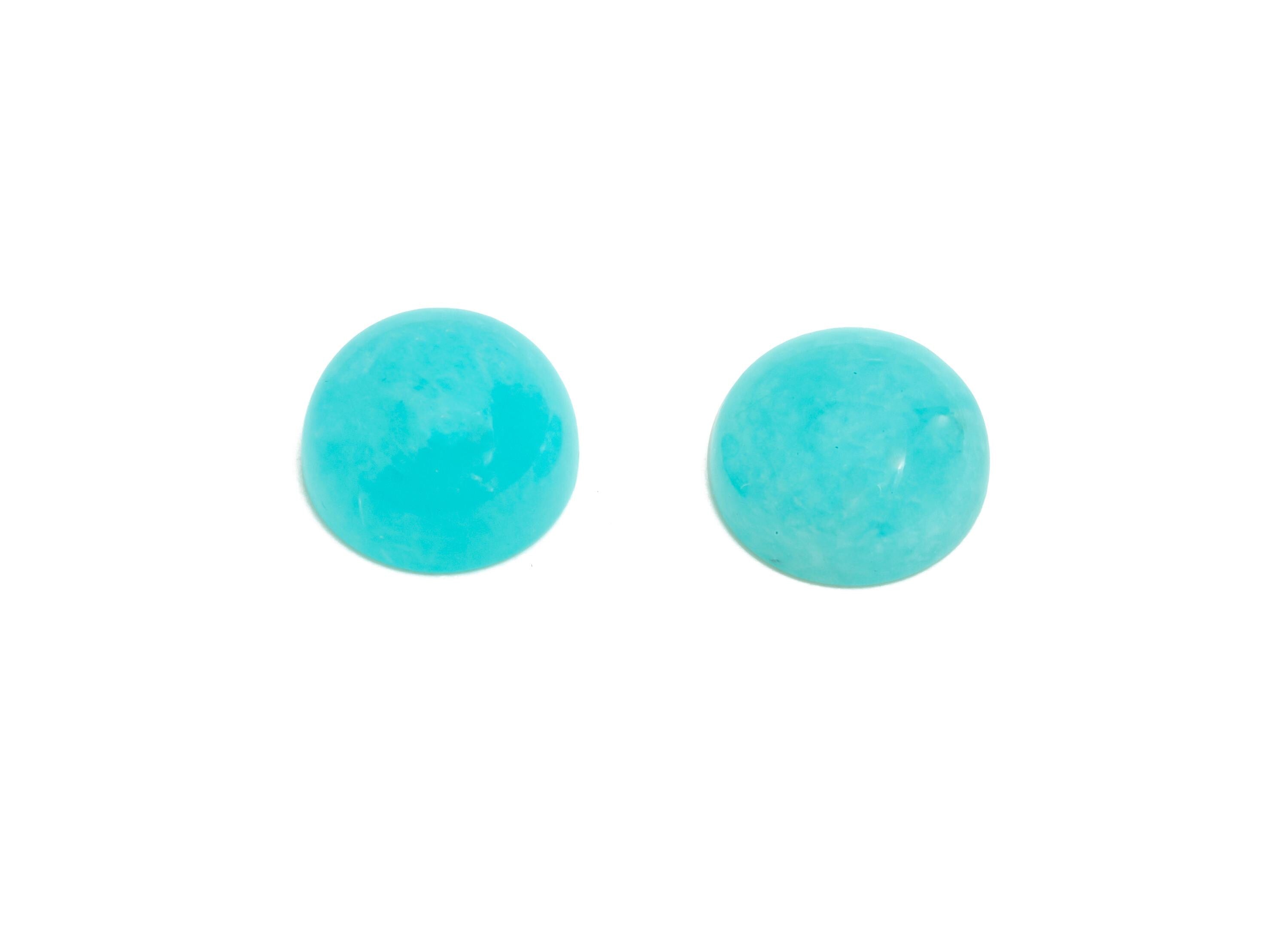 10mm Amazonite Natural Stone - Round Stone Cabochon For Crafts - DIY Bezel Setting Stone Jewelry Supplies - Energy Healing Stone - NS2728 - DOMEDBAZAAR