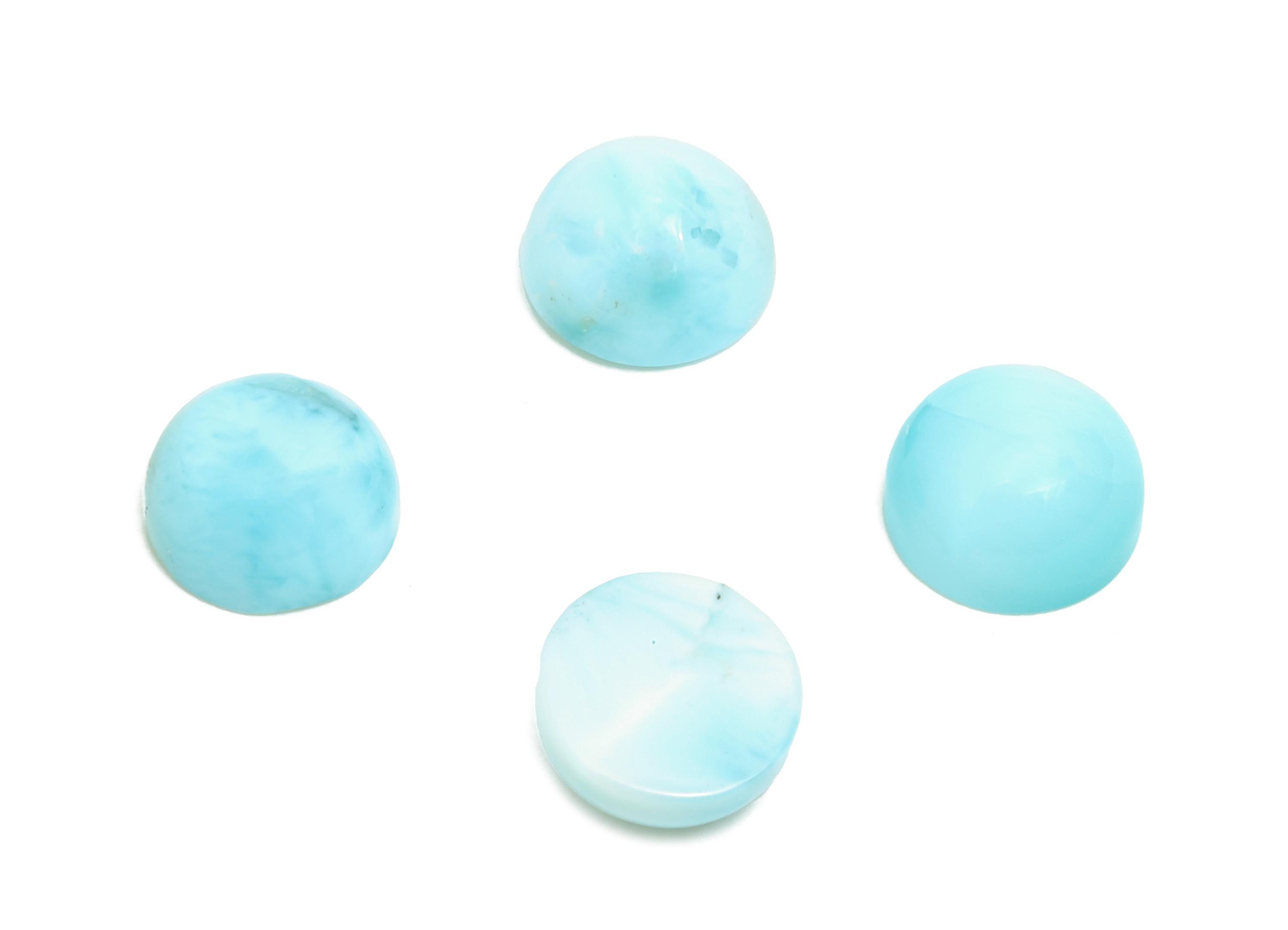 6mm Round Larimar Natural Stone - Blue Larimar Cabochon For Crafts - Larimar Stone For Bezel Setting - Larimar For Jewelry Making - NS2741 - DOMEDBAZAAR