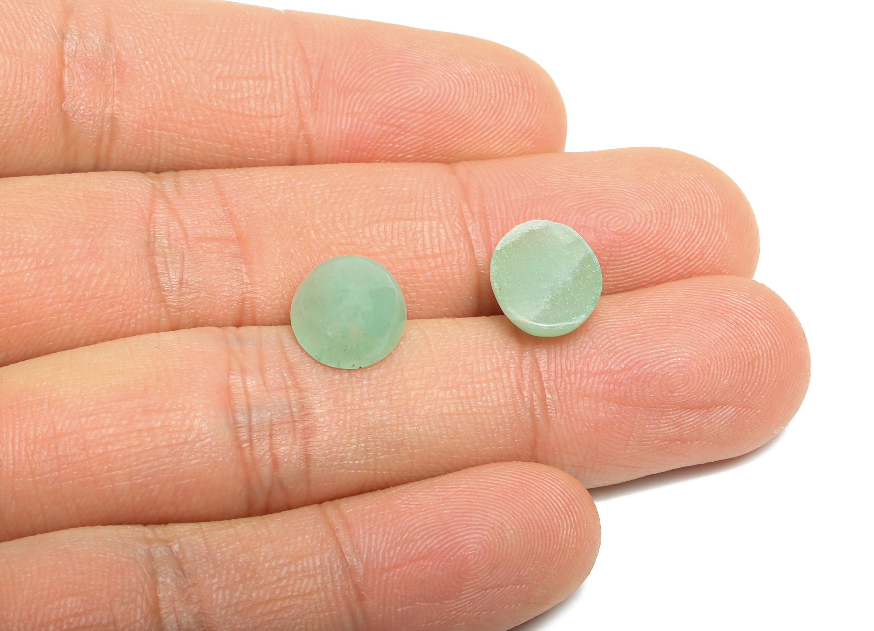 10*12mm Green Aventurine Natural Stone - Oval Cabochon for DIY Making - Setting Stone for Ring or Pendant - Decorative Gemstone - NS2908 - DOMEDBAZAAR