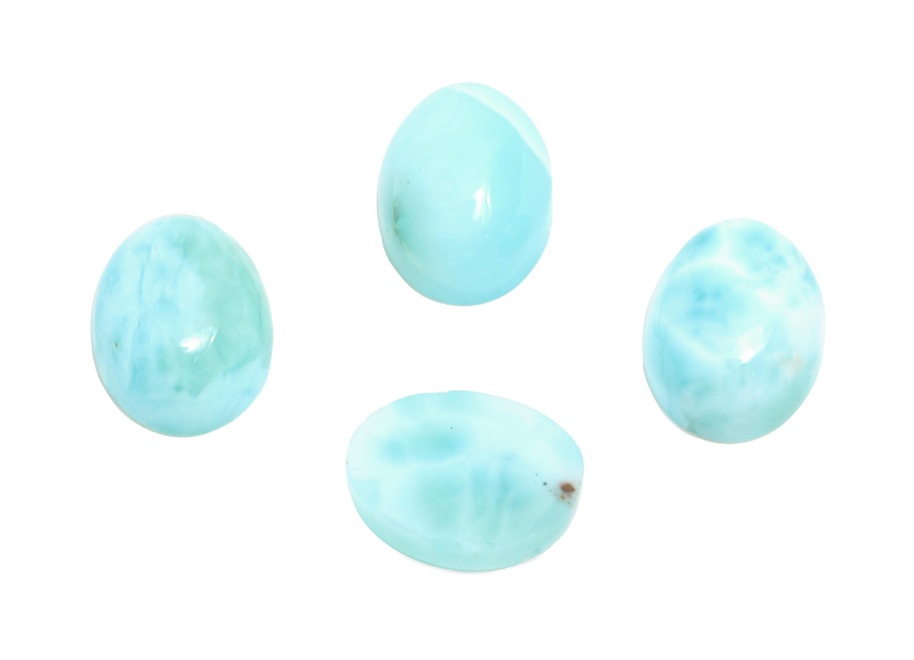 6*8mm Oval Larimar Natural Stone - Blue Larimar Cabochon For Crafts - Larimar Stone For Bezel Setting - Larimar For Jewelry Making - NS2753 - DOMEDBAZAAR