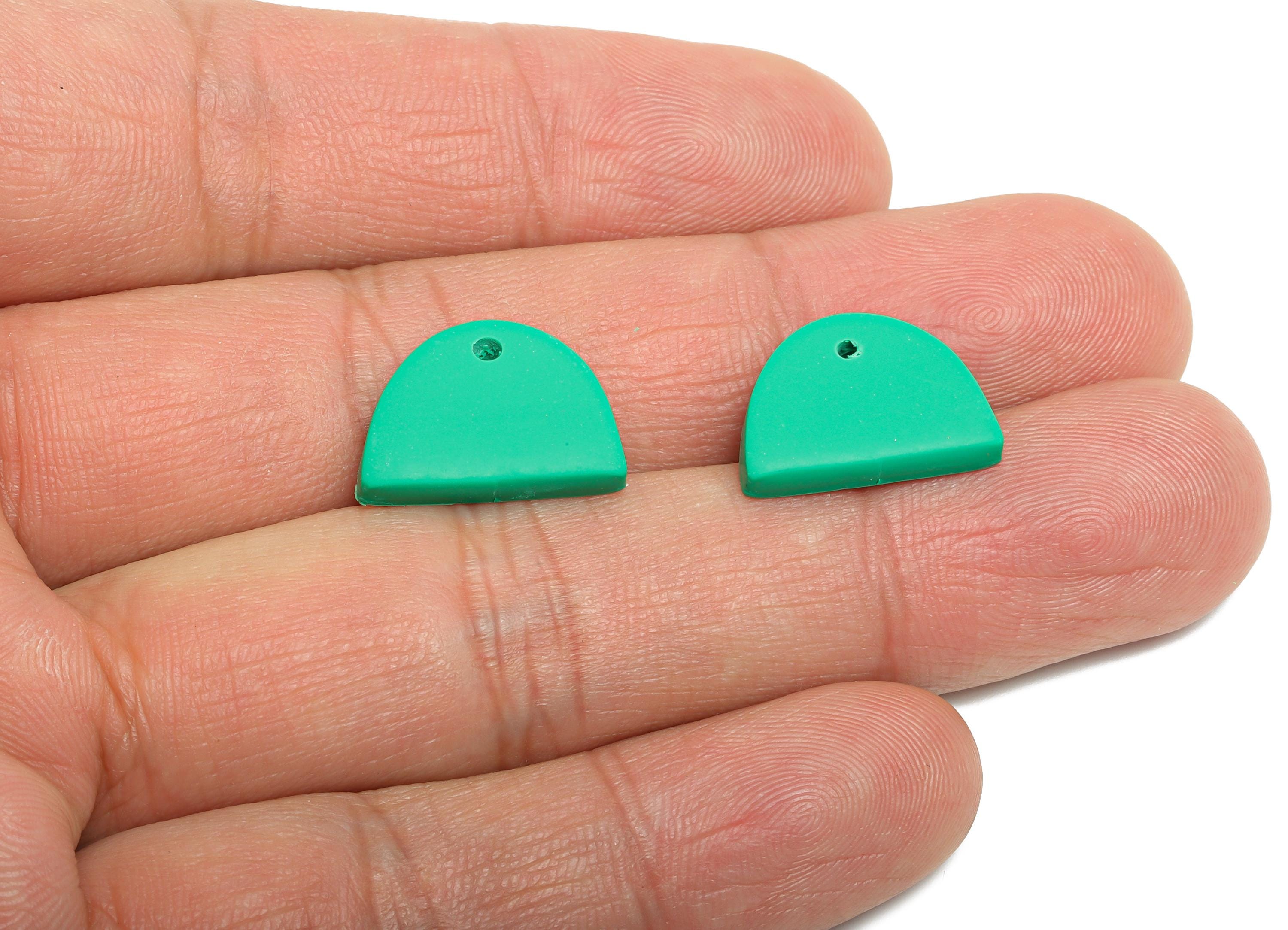 Blank Polymer Clay Pendant - Handmade Semicircle Pendant Base - Geometry Handcrafted Jewelry - Polymer Clay Pendant - 16x11x2.82mm - PC2369B - DOMEDBAZAAR