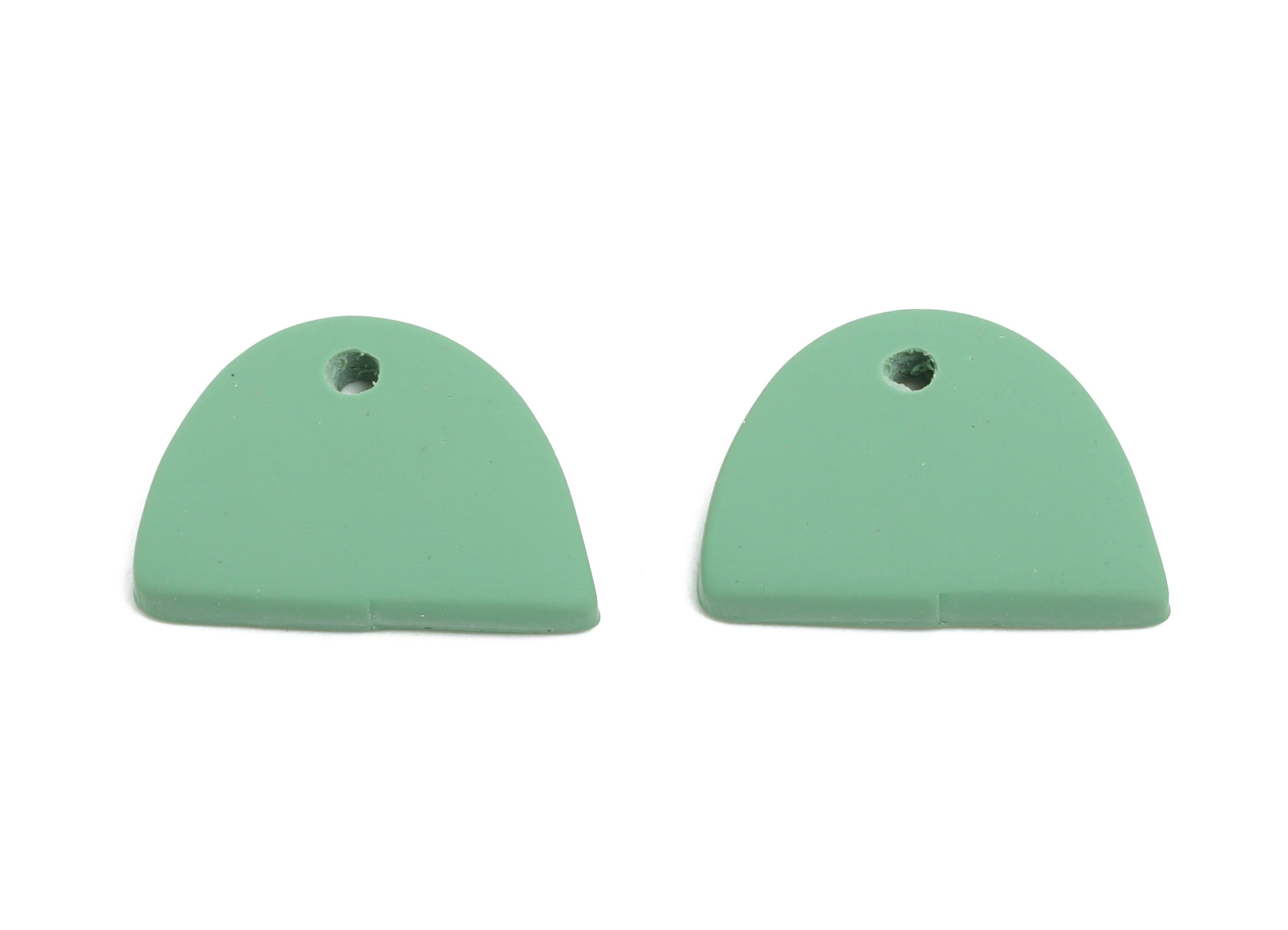 Blank Polymer Clay Pendant - Handmade Semicircl Pendant Base - Geometry Handcrafted Jewelry - Polymer Clay Pendant - 16x11x2mm - PC2369D - DOMEDBAZAAR