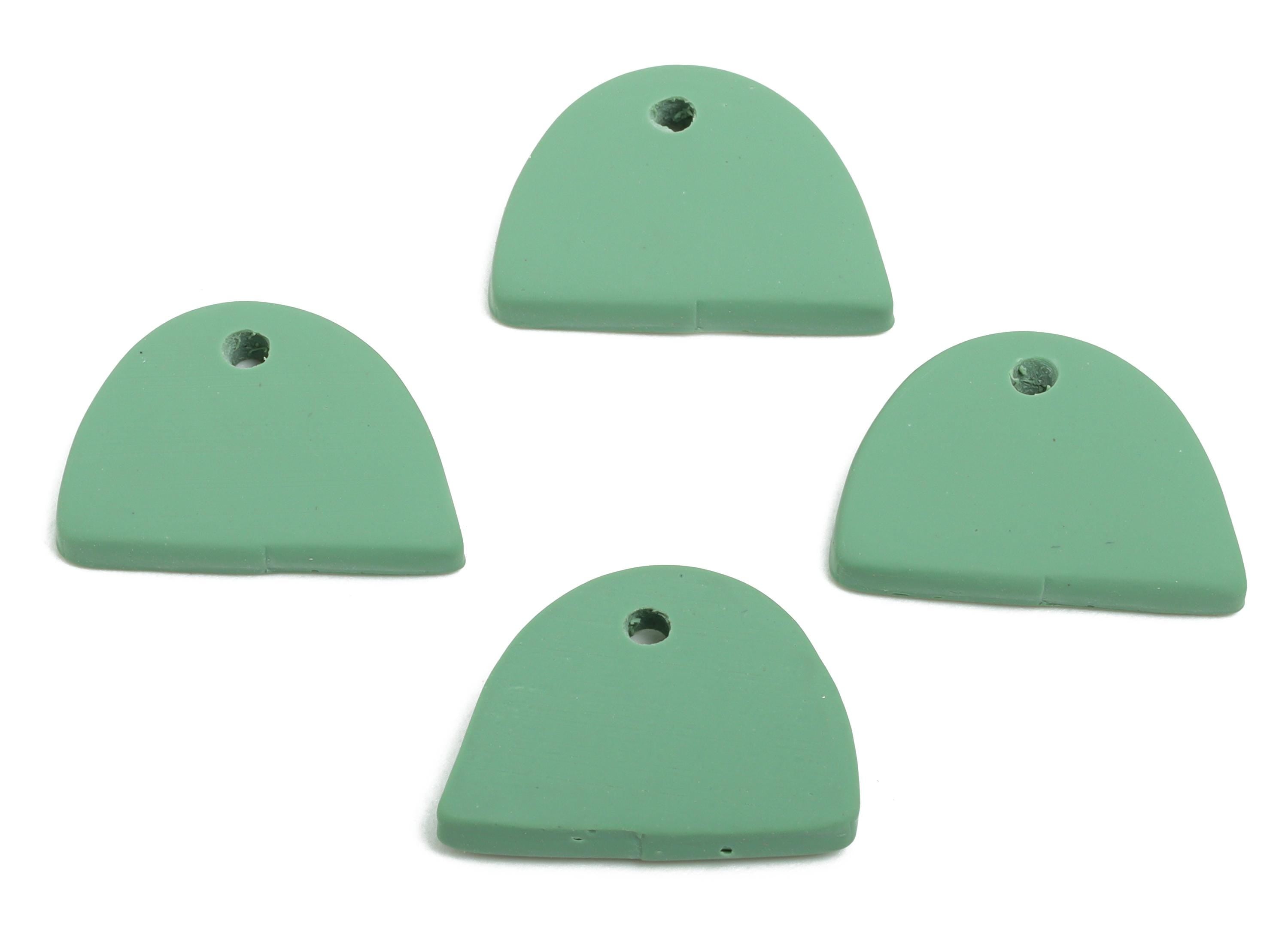 Blank Polymer Clay Pendant - Handmade Semicircl Pendant Base - Geometry Handcrafted Jewelry - Polymer Clay Pendant - 16x11x2mm - PC2369D - DOMEDBAZAAR