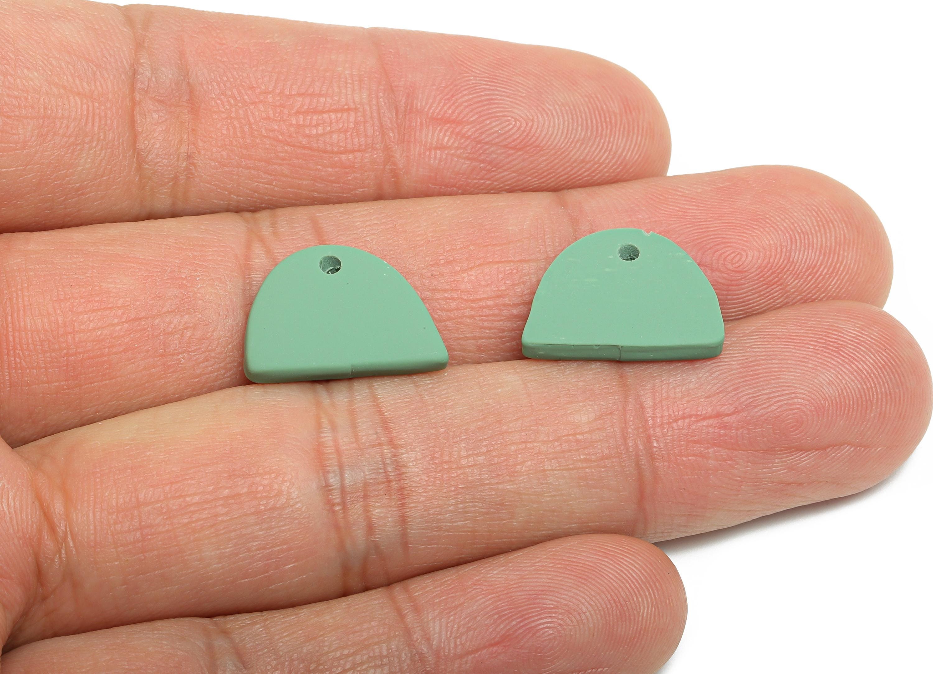 Blank Polymer Clay Pendant - Handmade Semicircl Pendant Base - Geometry Handcrafted Jewelry - Polymer Clay Pendant - 16x11x2mm - PC2369D - DOMEDBAZAAR