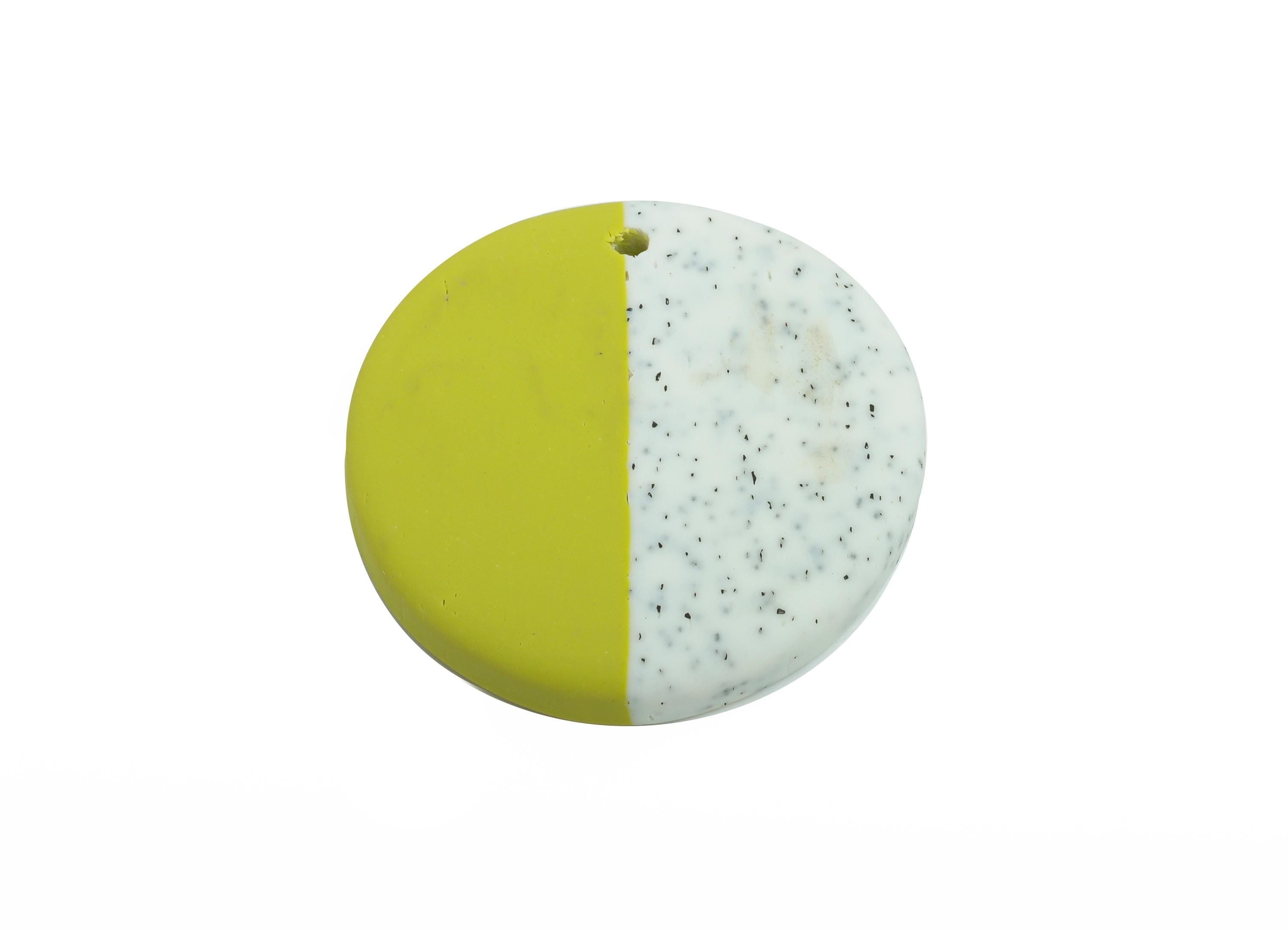 Polymer Clay Round Earring Charms - Polymer Clay Circle Pendant - Earring Findings - Handmade Jewelry DIY - 24.7x25.65x4.35mm - PC2361 - DOMEDBAZAAR