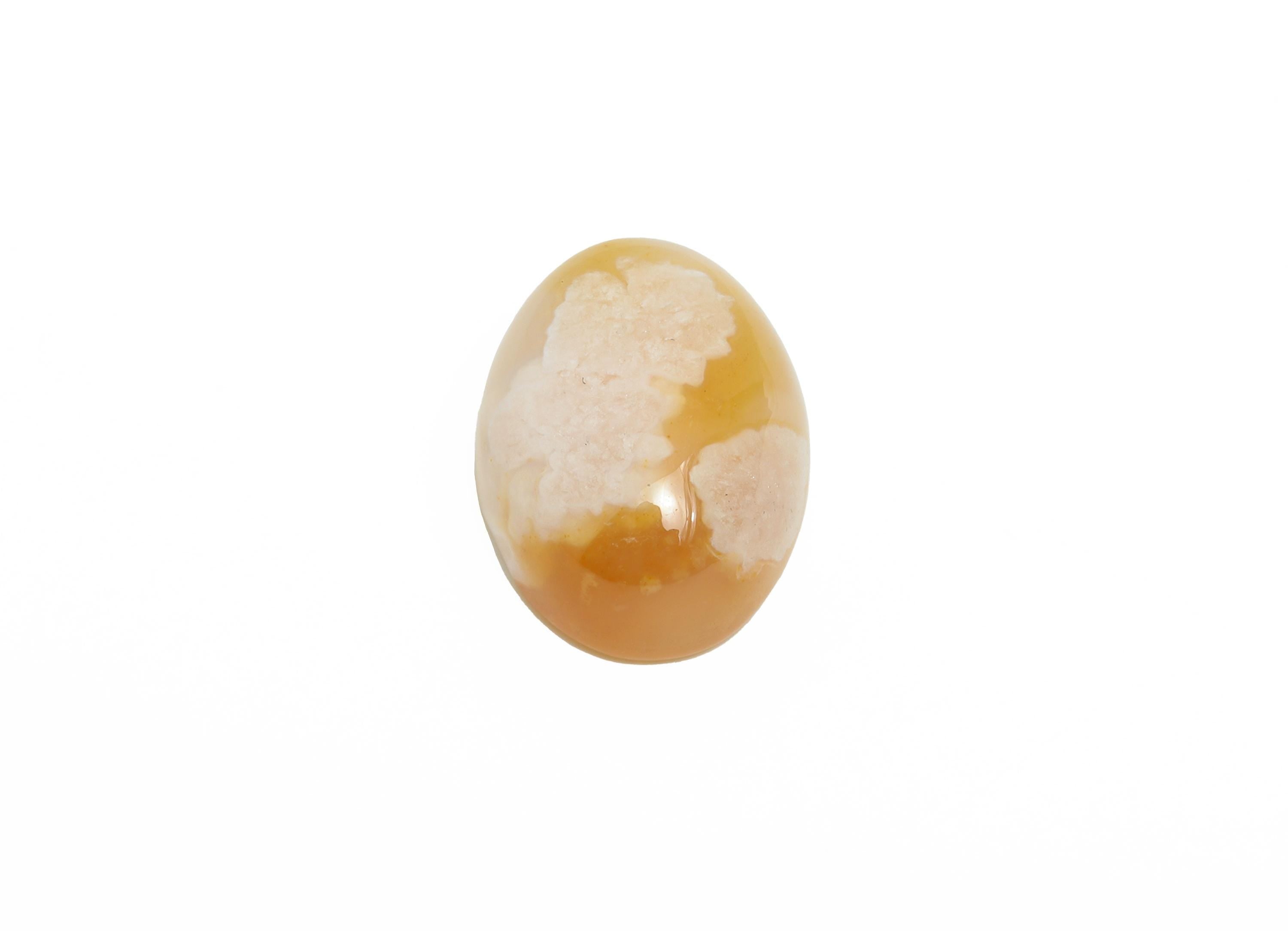 12*16mm Cabochon Oval Sakura Agate - Flower Agate Stone For Crafts - Smooth Flower Agate Cabochon Setting For Jewelry Making - NS2759 - DOMEDBAZAAR