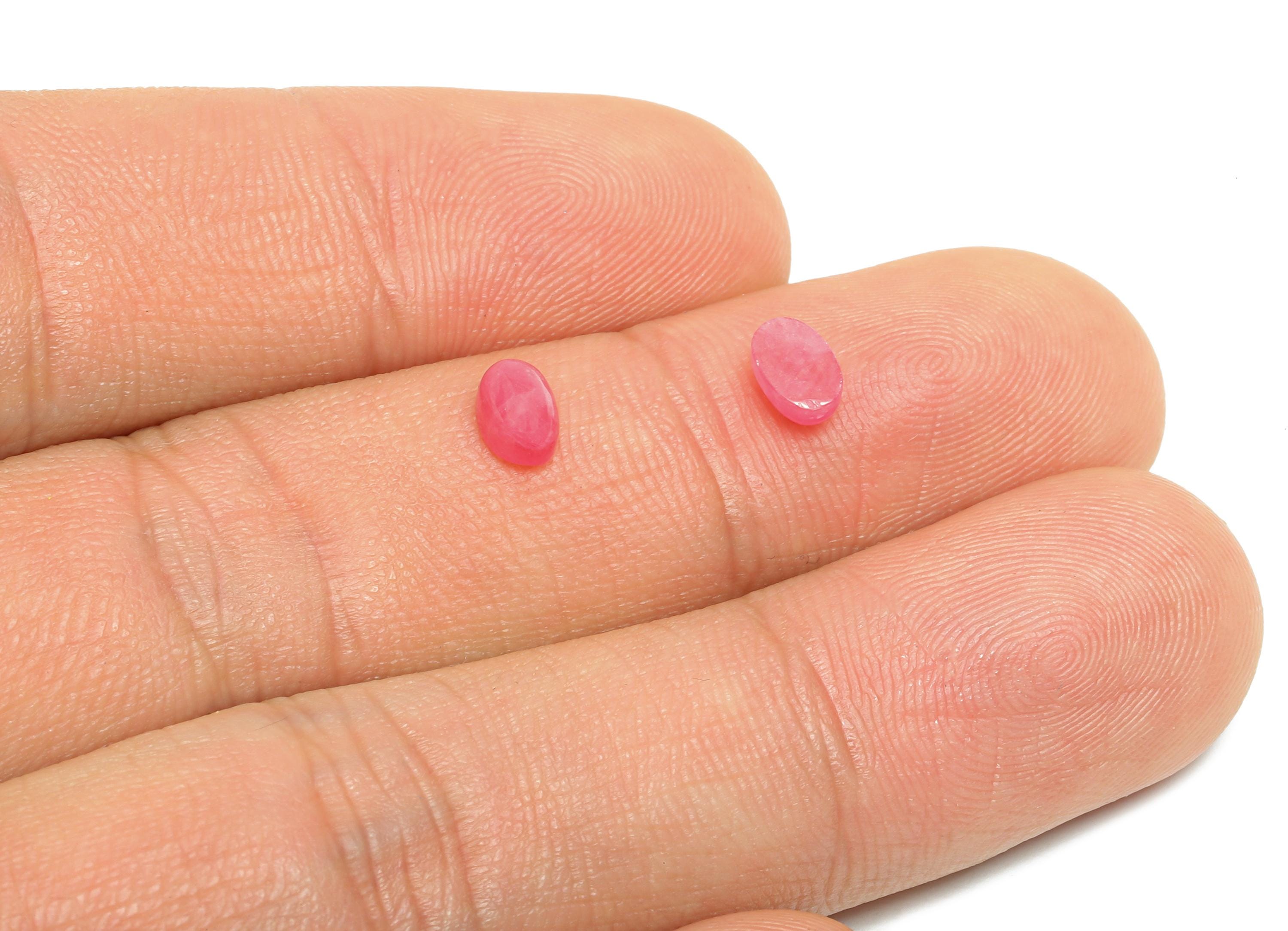 4*6mm Cabochon Oval Rhodanite Stone - Pink Brasil Rose For Crafts - Pink Stone For Bezel Setting - Rhodanite Stone For Jewelry Making-NS2714 - DOMEDBAZAAR